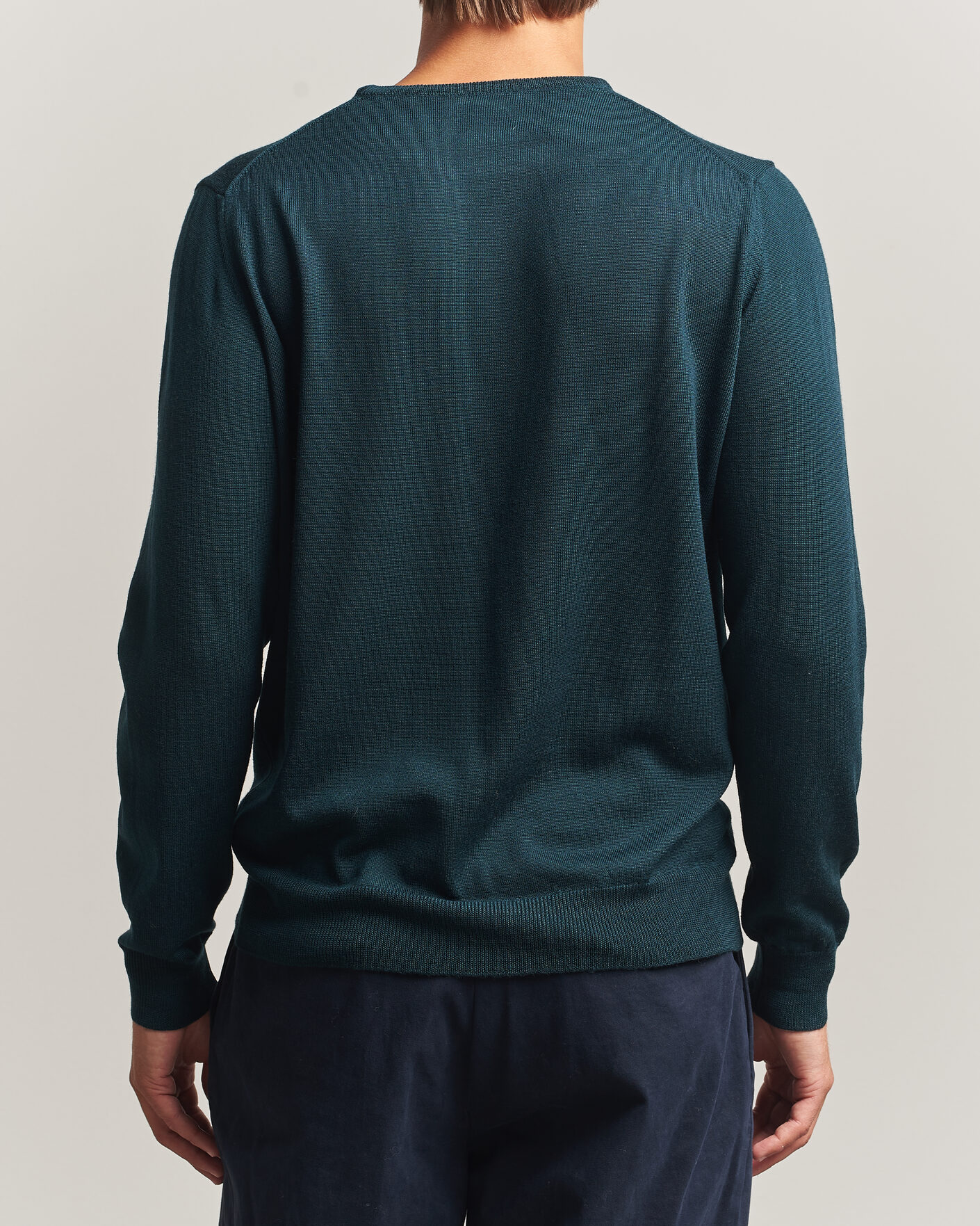 Herren | Pullover | Morgano | Extra Fine Merino Wool Crewneck Bottle Green