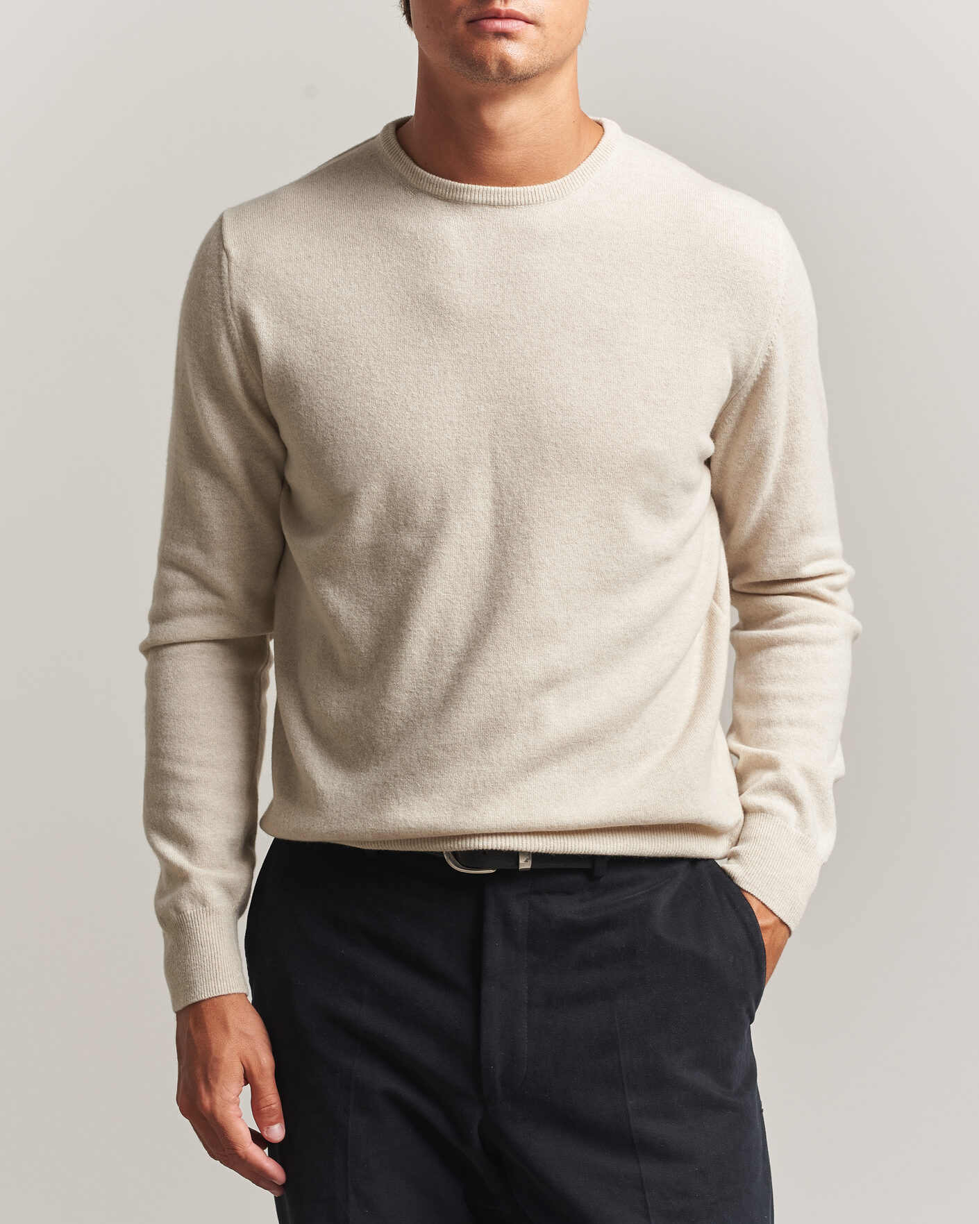 Herren | Pullover | Morgano | Wool/Cashmere Crewneck Beige