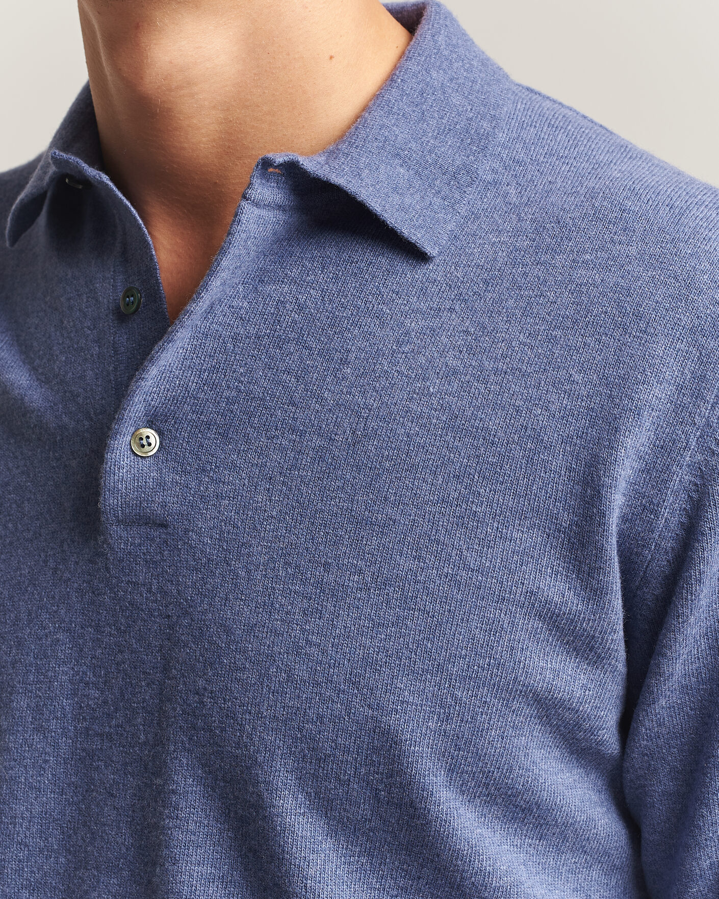 Herren | Pullover | Morgano | Wool/Cashmere Polo Mid Blue