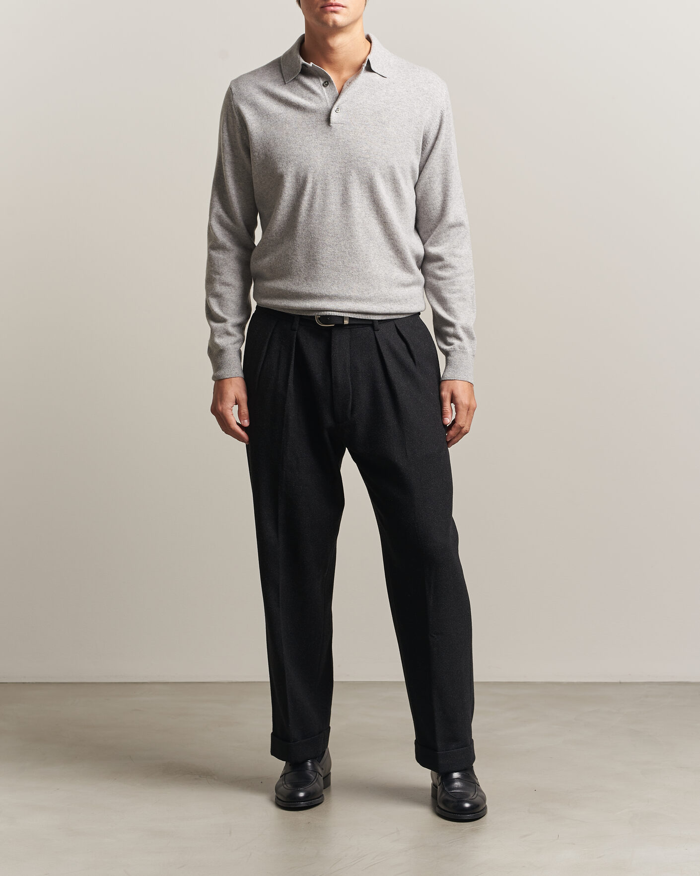 Herren | Pullover | Morgano | Wool/Cashmere Polo Mid Grey