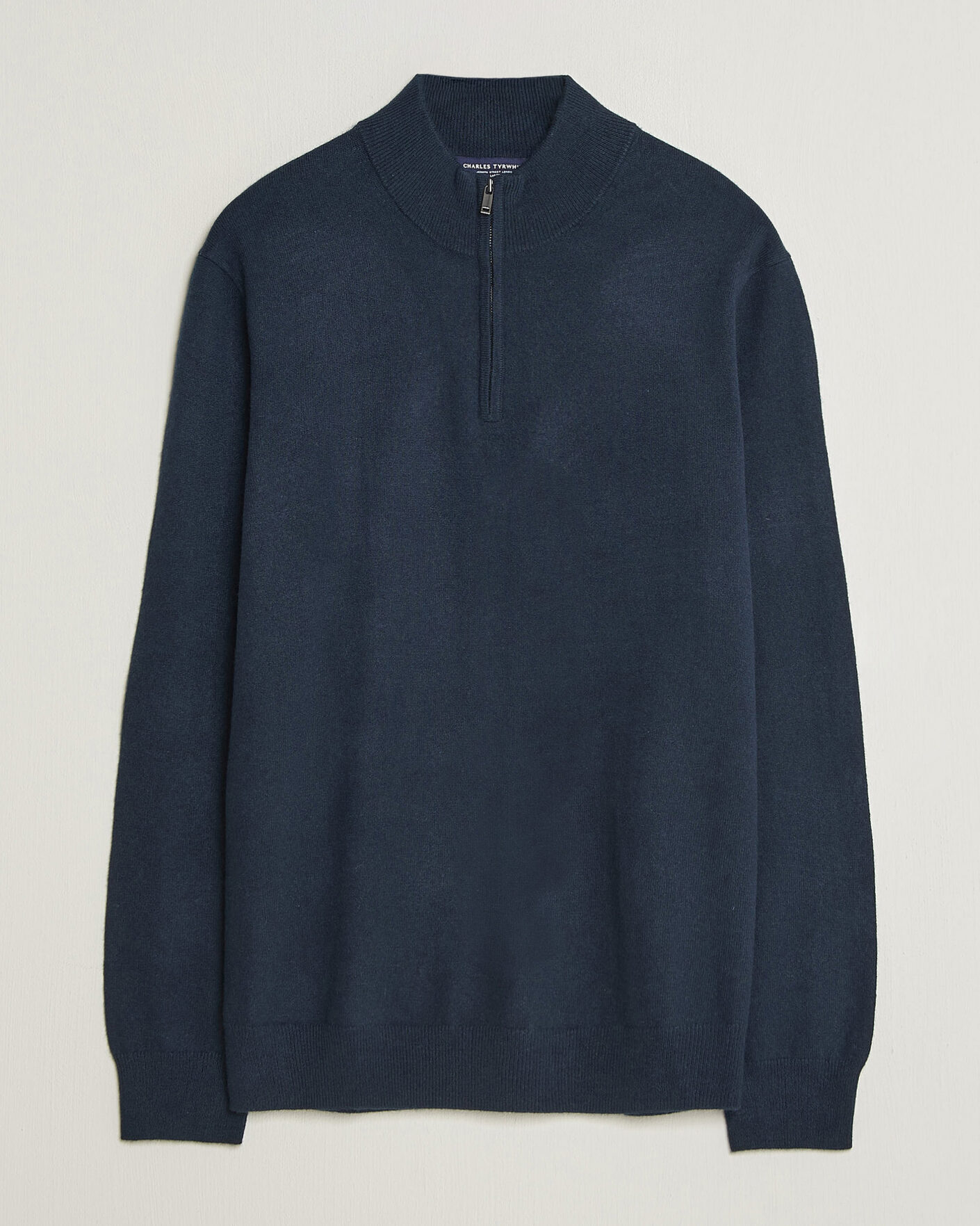 Herren | Pullover | Charles Tyrwhitt | Pure Cashmere Zip Neck Jumper Navy
