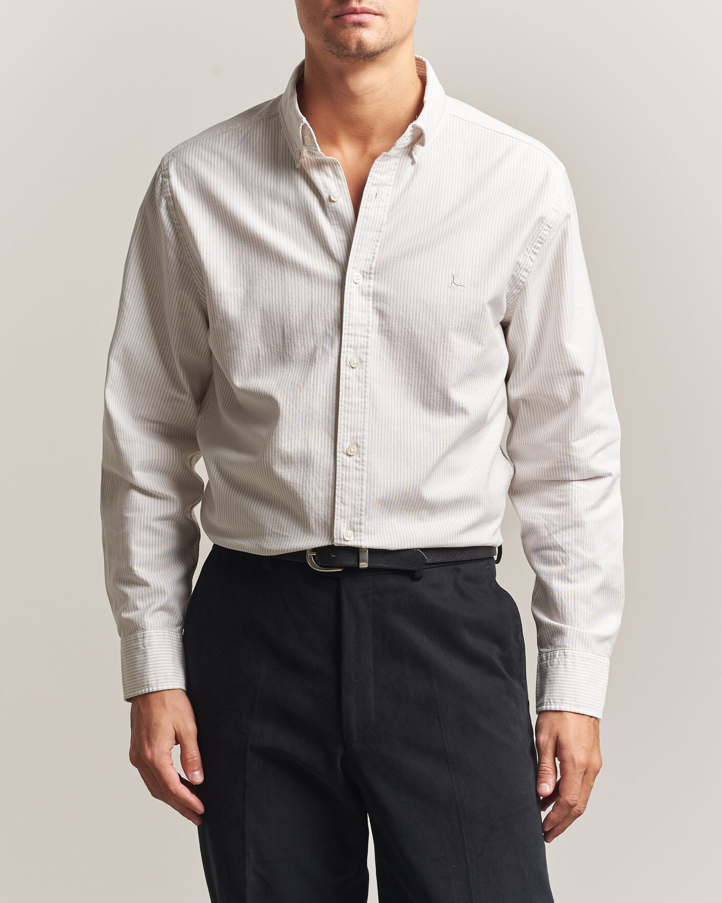 Herren | Hemden | Charles Tyrwhitt | Button Down Stretch Oxford Shirt Stone