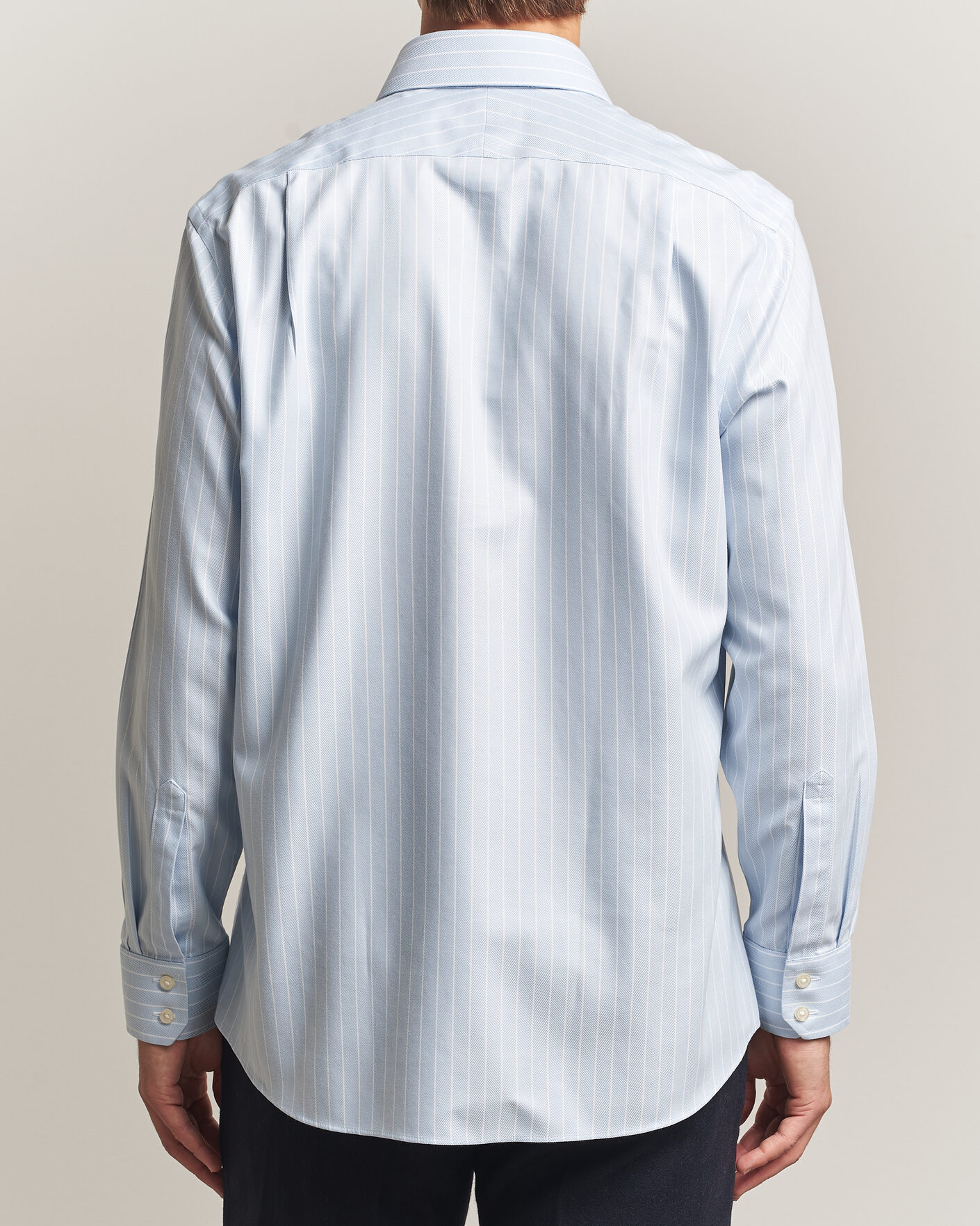 Herren | Hemden | Charles Tyrwhitt | Slim Fit Non Iron Herringbone Stripe Shirt Light Blue