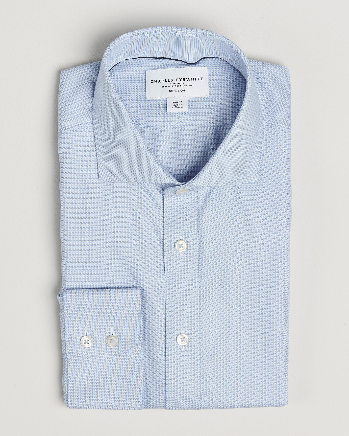 Herren | Hemden | Charles Tyrwhitt | Slim Fit Non Iron Trafalgar Weave Shirt Sky Blue
