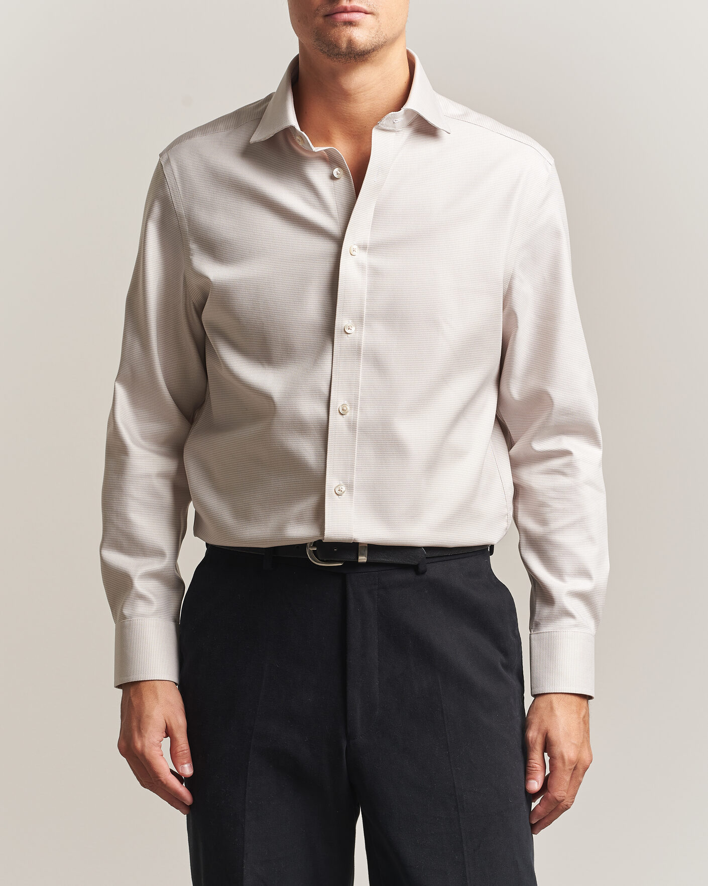 Herren | Hemden | Charles Tyrwhitt | Slim Fit Non Iron Trafalgar Weave Shirt Stone