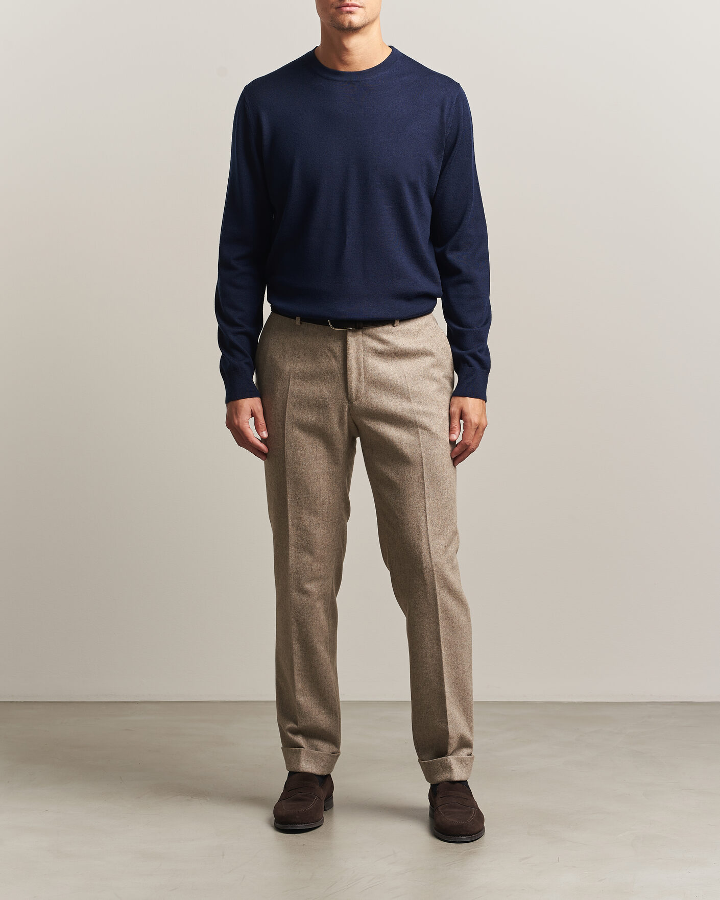 Herren | Pullover | Charles Tyrwhitt | Pure Merino Crew Neck Jumper Navy
