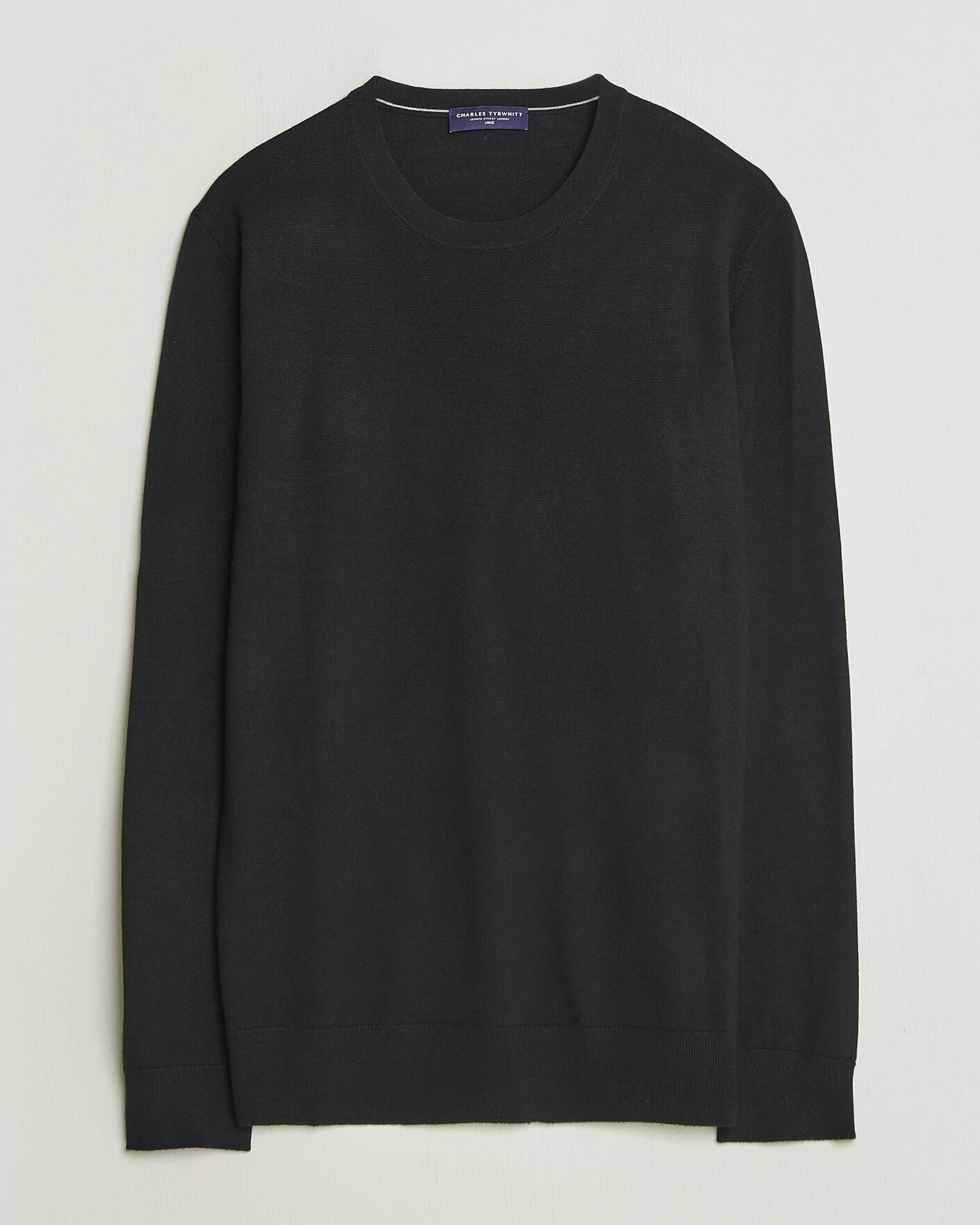 Herren | Pullover | Charles Tyrwhitt | Pure Merino Crew Neck Jumper Black