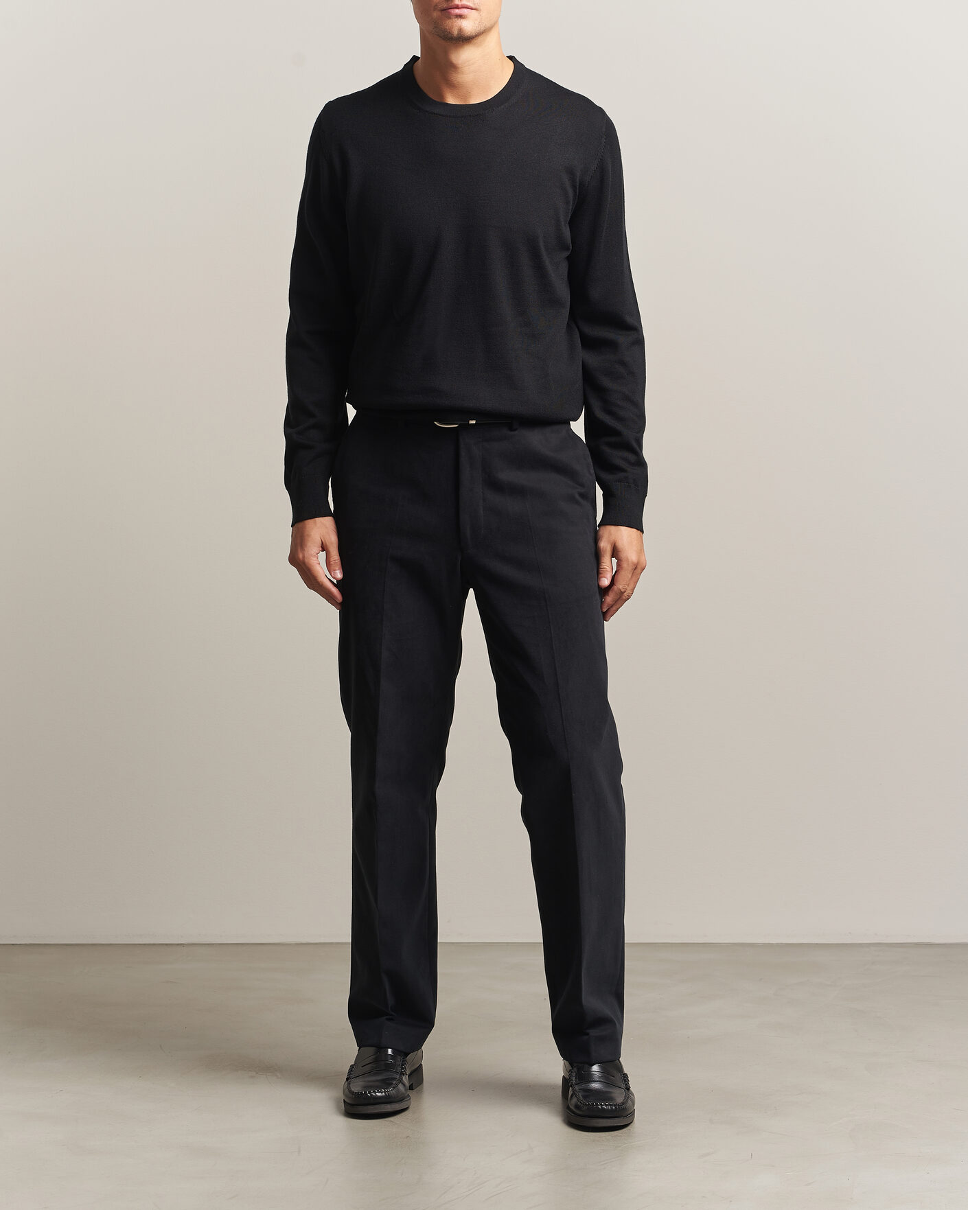 Herren | Pullover | Charles Tyrwhitt | Pure Merino Crew Neck Jumper Black