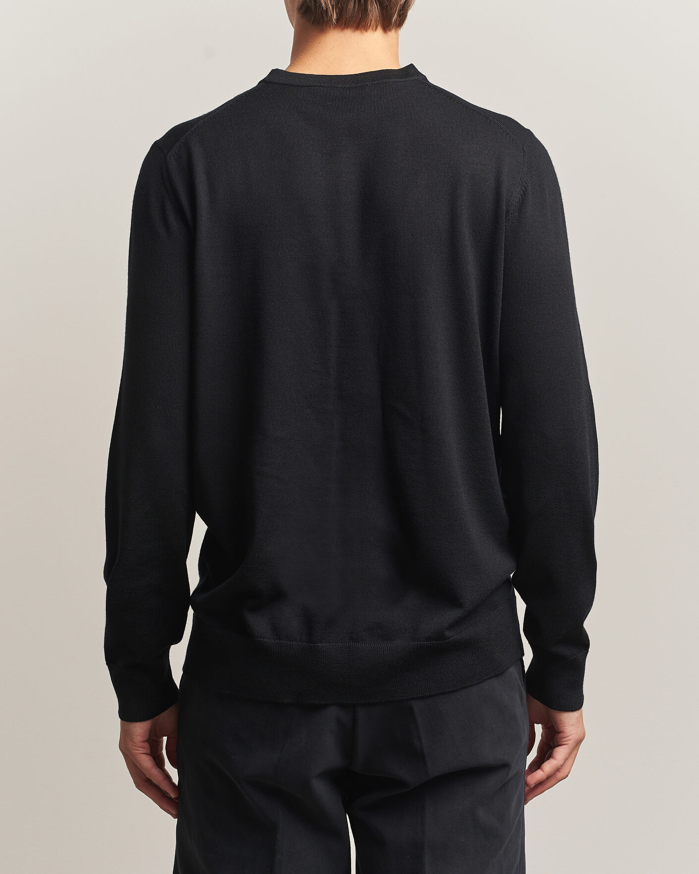 Herren | Pullover | Charles Tyrwhitt | Pure Merino Crew Neck Jumper Black