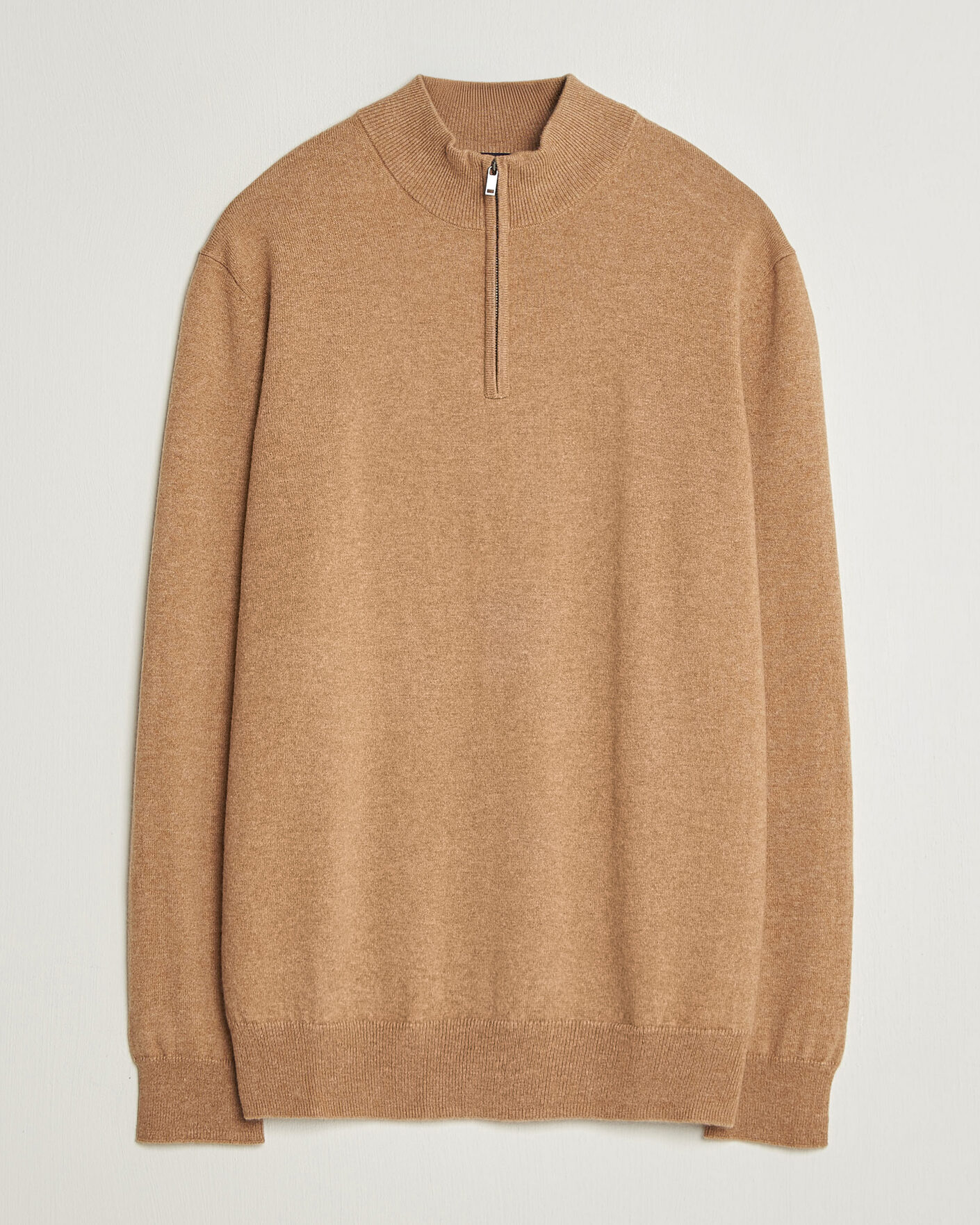 Herren | Pullover | Charles Tyrwhitt | Pure Cashmere Zip Neck Jumper Tan