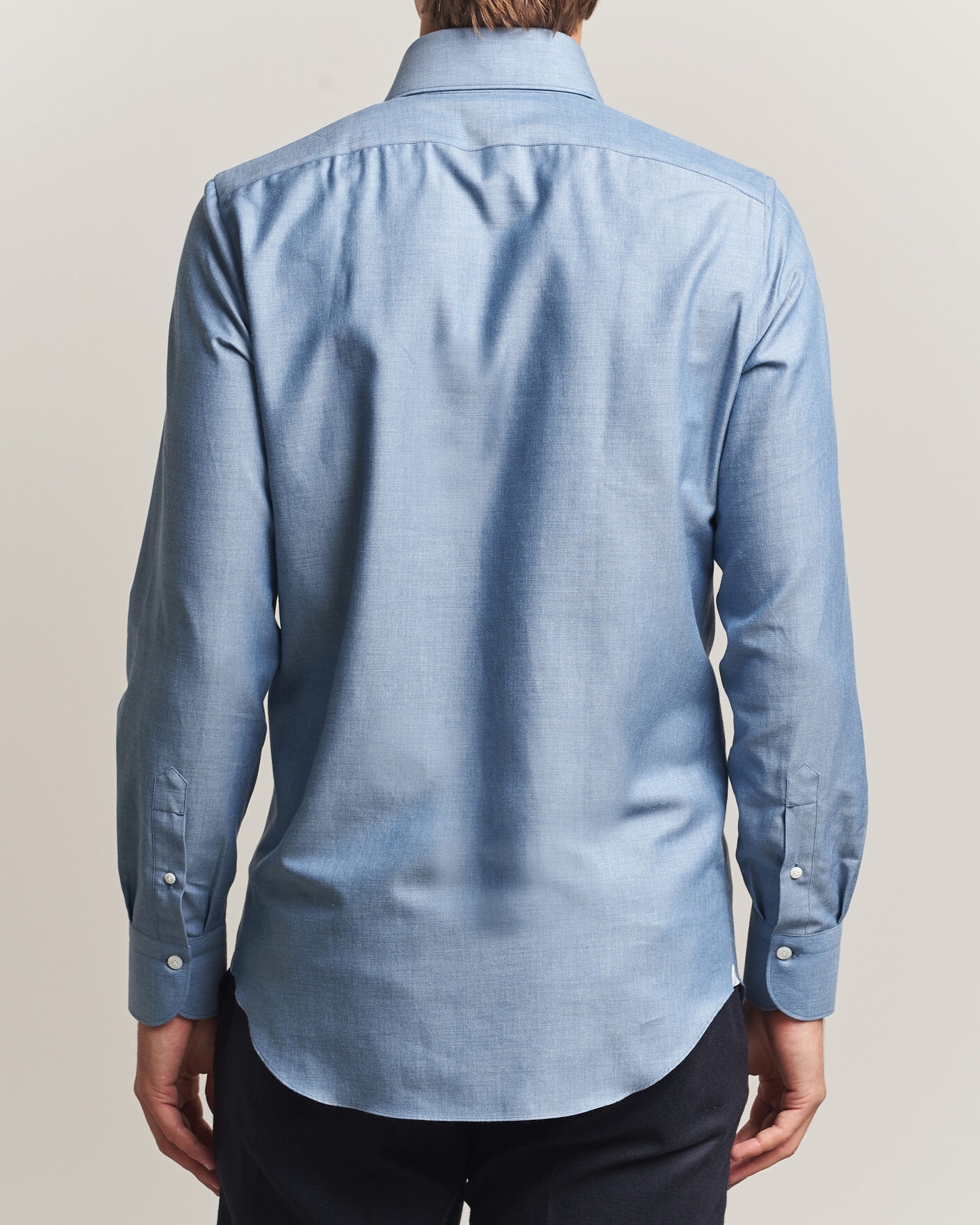 Herren | Hemden | Finamore Napoli | Milano Slim Cashmere BD Shirt Light Blue