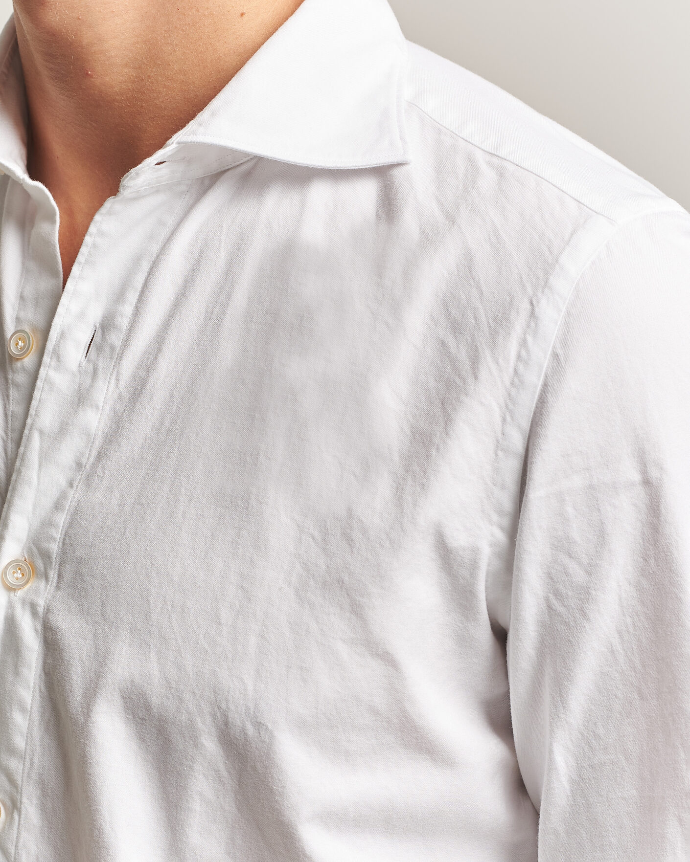 Herren | Hemden | Finamore Napoli | Gaeta Flannel Sport Shirt White