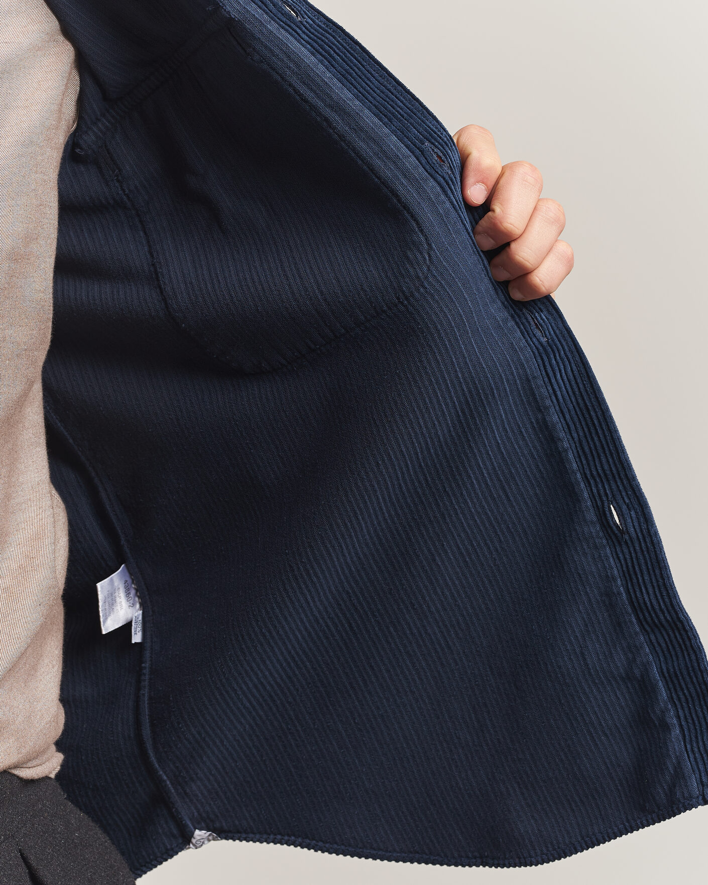 Herren | Hemden | Finamore Napoli | Garment Dyed Corduroy Overshirt Navy
