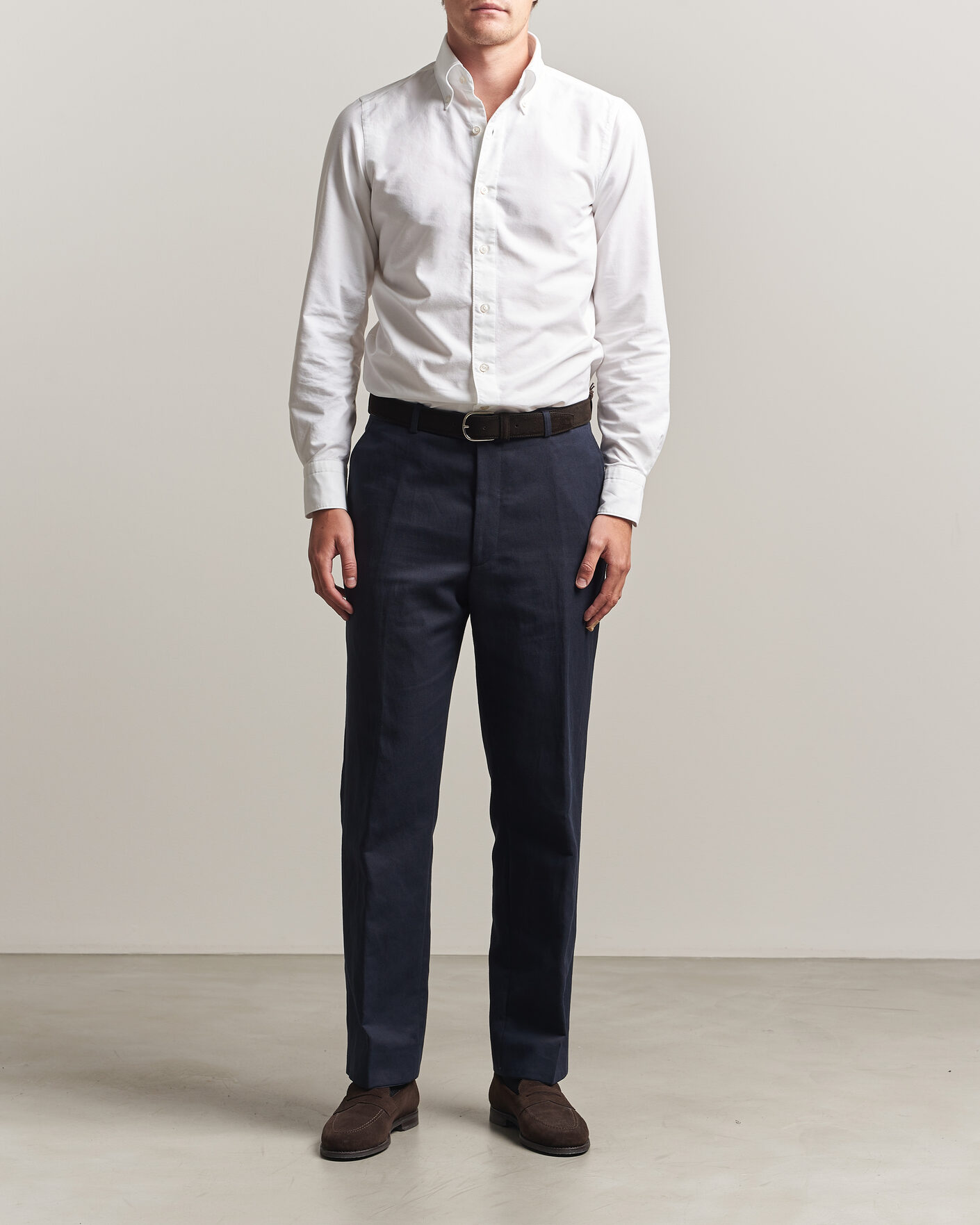 Herren | Hemden | Finamore Napoli | Gaeta Oxford Button Down Shirt White