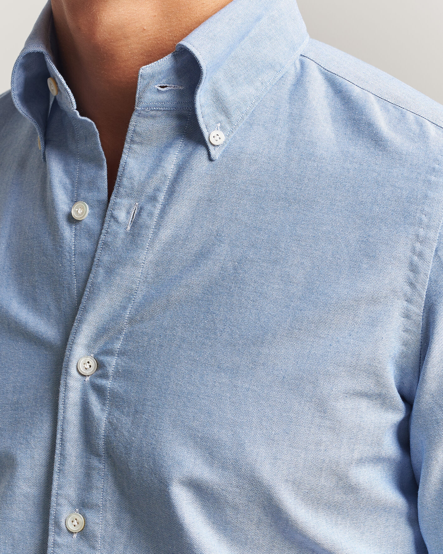 Herren | Hemden | Finamore Napoli | Gaeta Oxford Button Down Shirt Light Blue