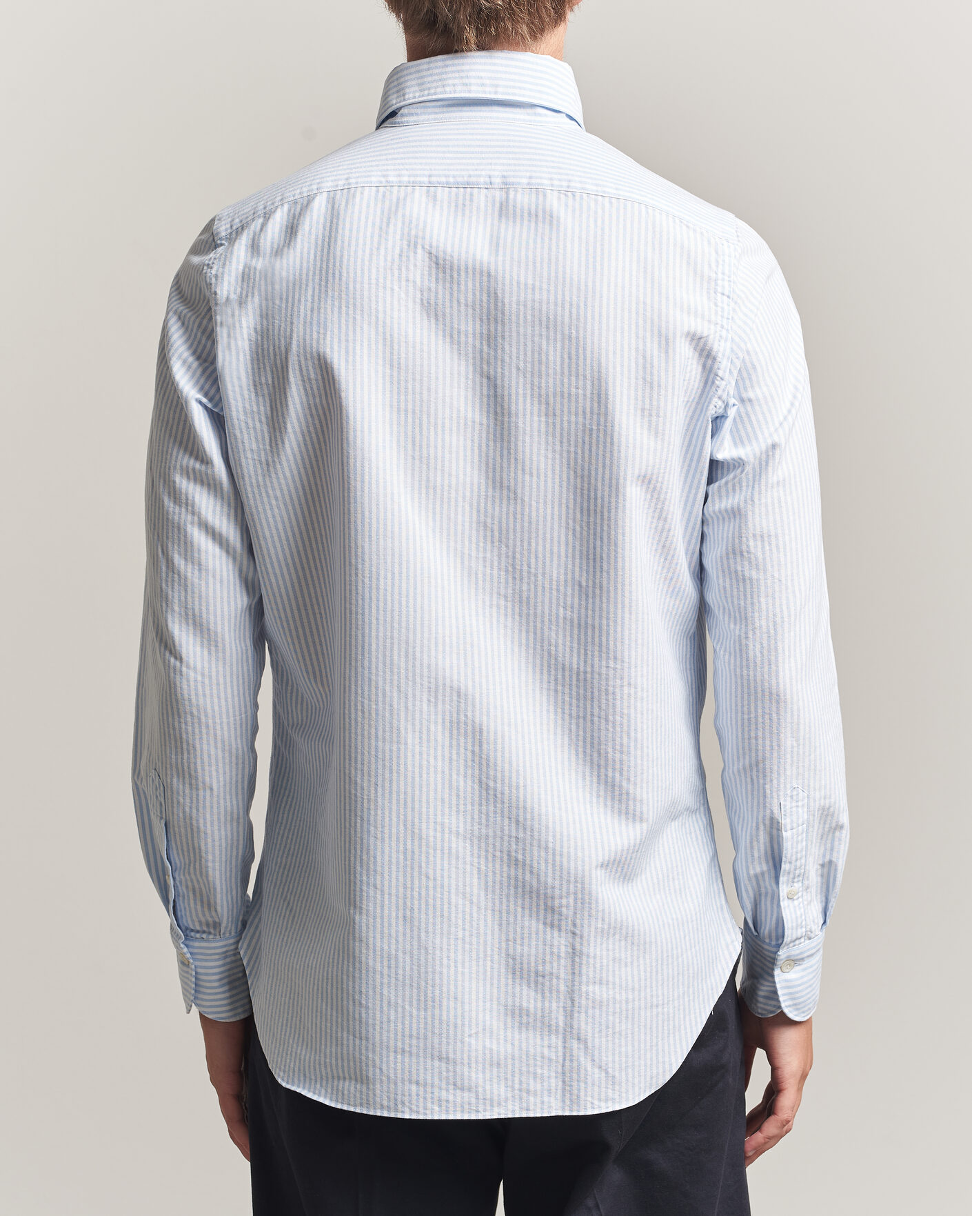 Herren | Hemden | Finamore Napoli | Gaeta Oxford Button Down Shirt Light Blue Stripe