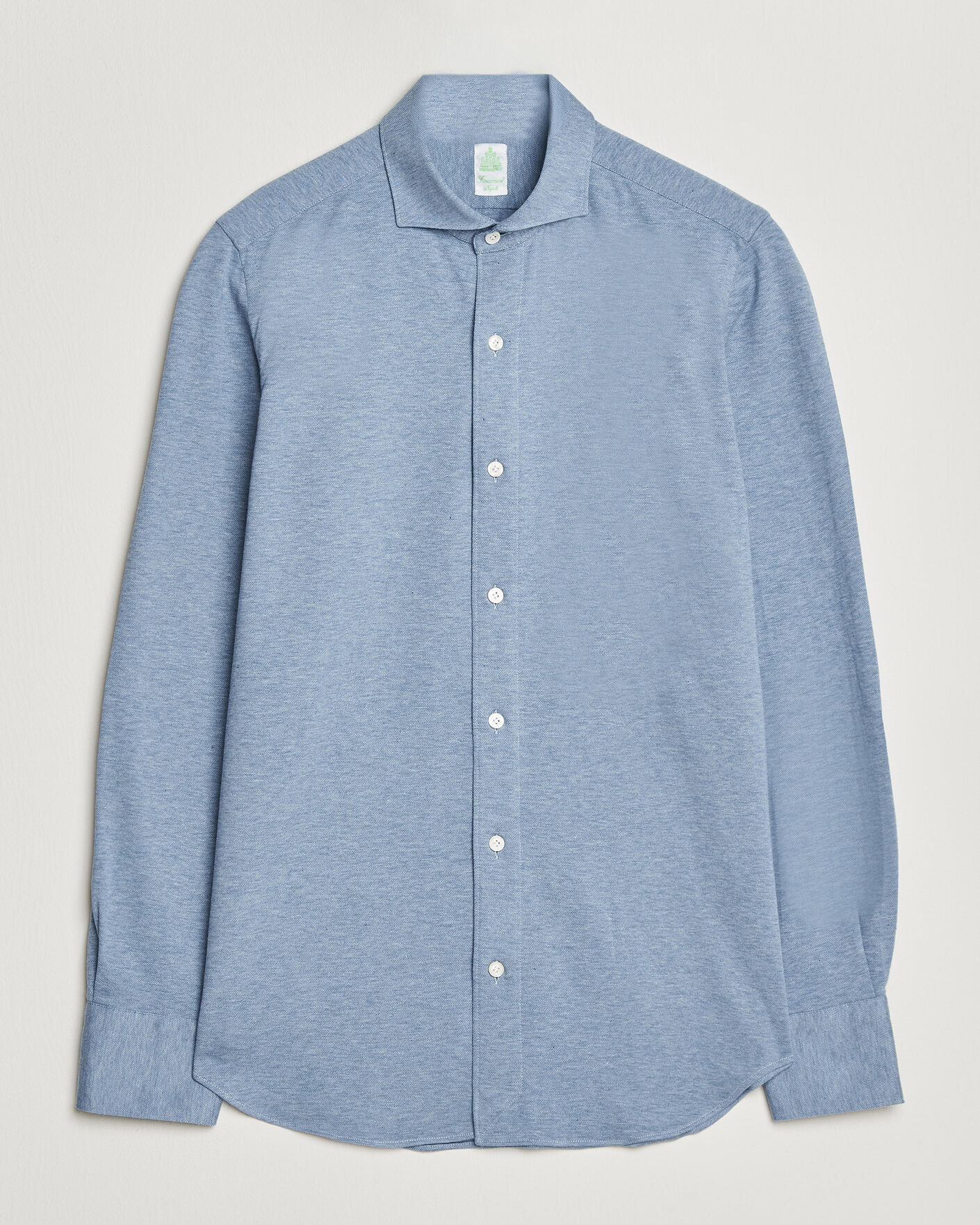 Herren | Hemden | Finamore Napoli | Cotton/Cashmere Jersey Shirt Light Blue