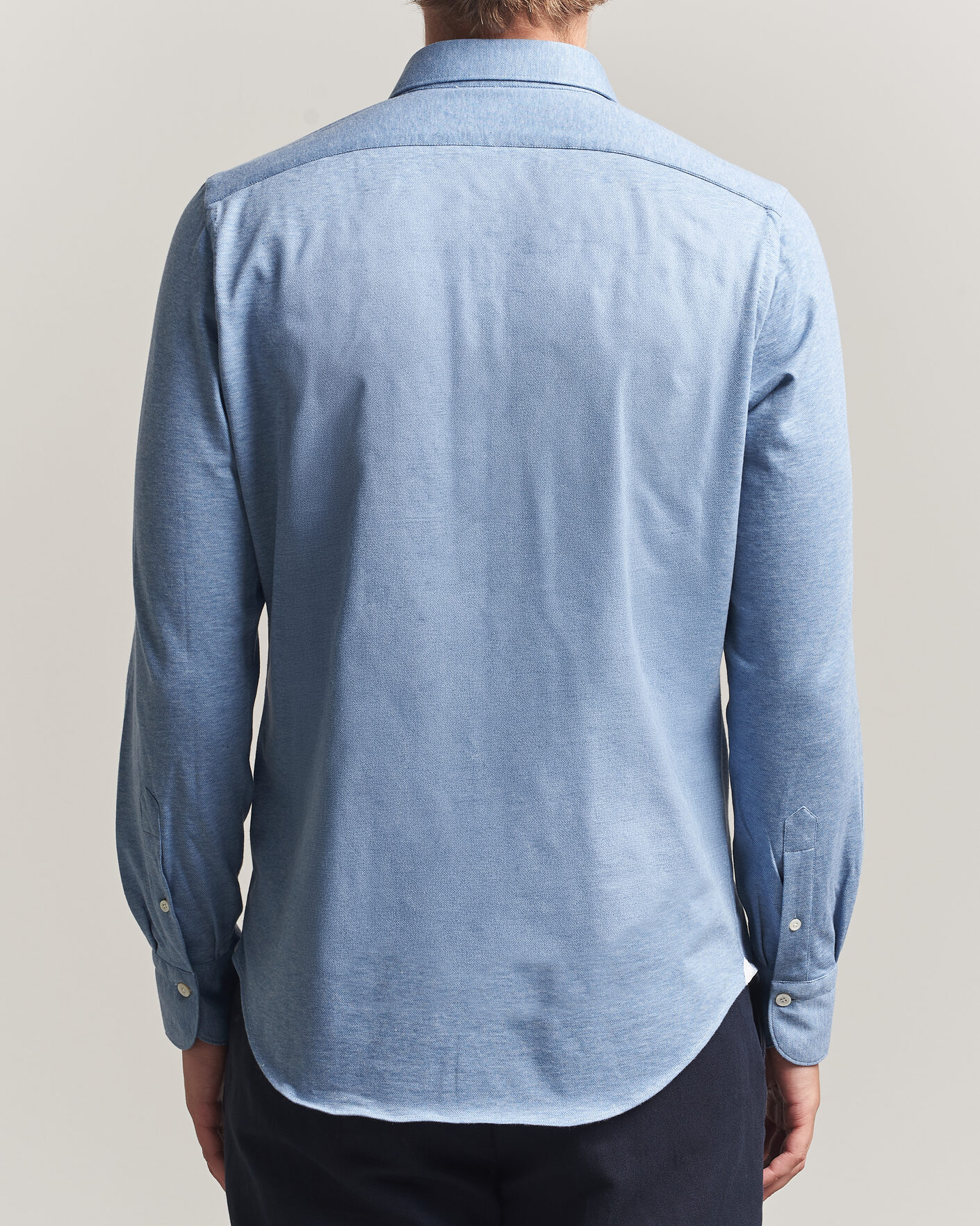 Herren | Hemden | Finamore Napoli | Cotton/Cashmere Jersey Shirt Light Blue