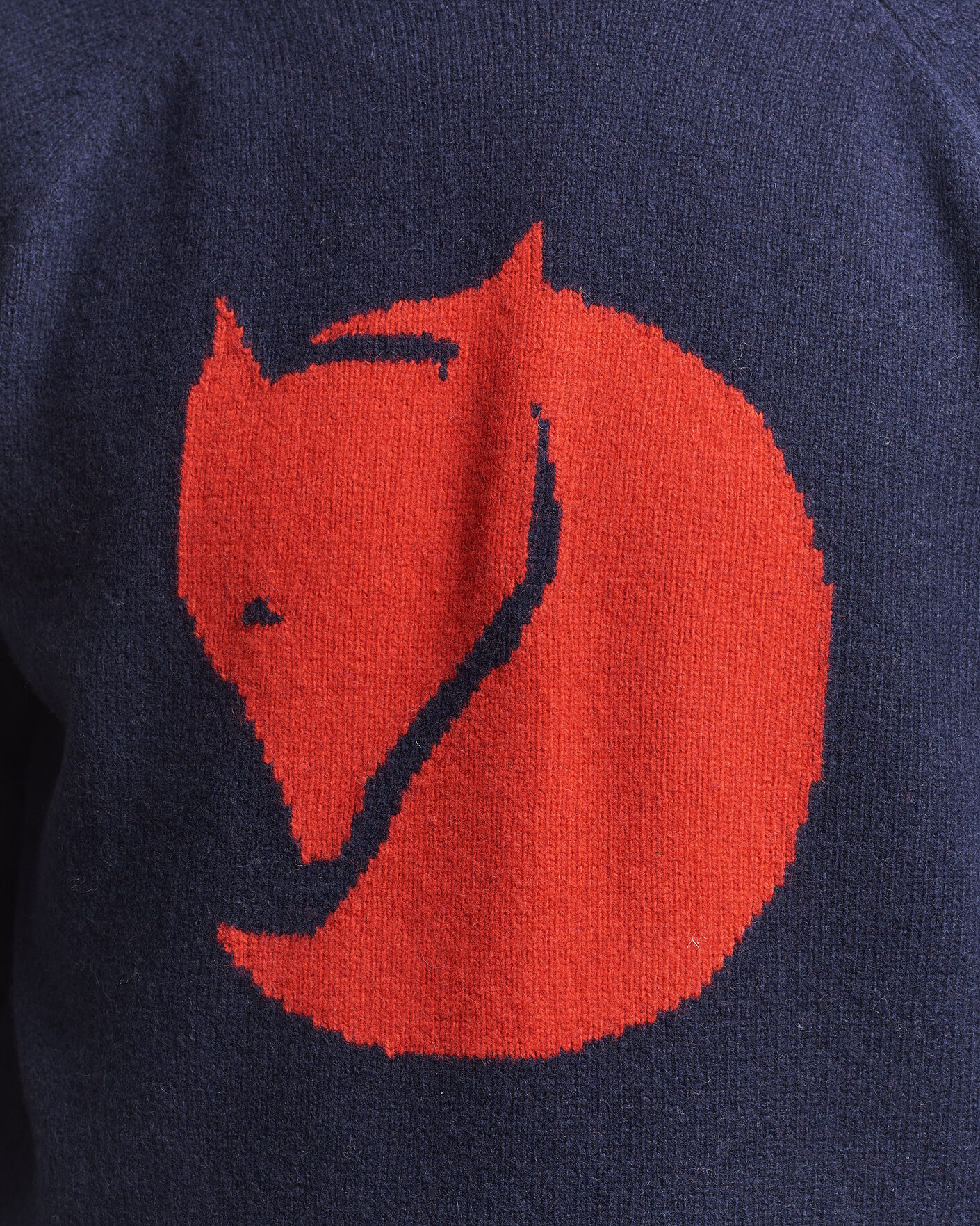 Herren | Pullover | Fjällräven | Logo Knit Wool Sweater Dark Navy