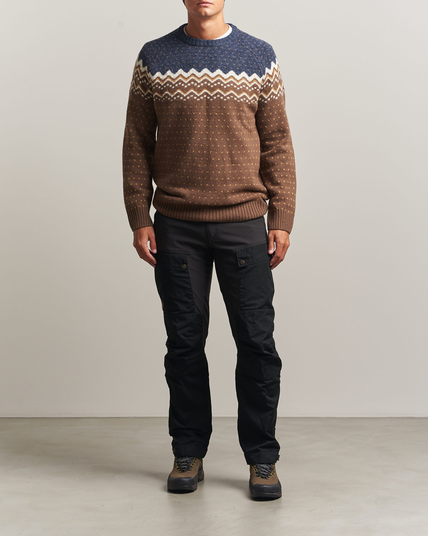 Herren | Pullover | Fjällräven | Övik Knit Wool Sweater Dark Oak