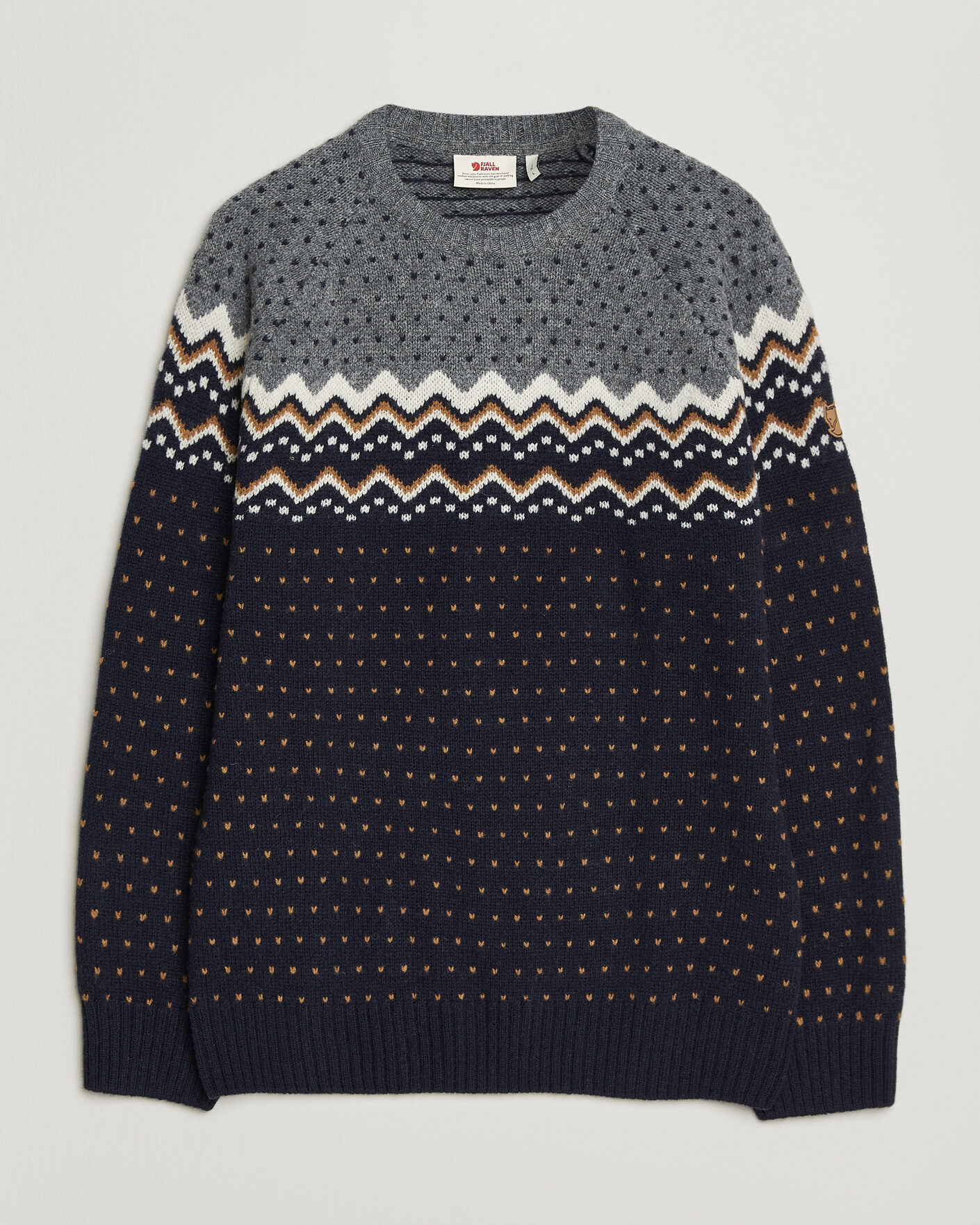 Herren | Pullover | Fjällräven | Övik Knit Wool Sweater Dark Navy