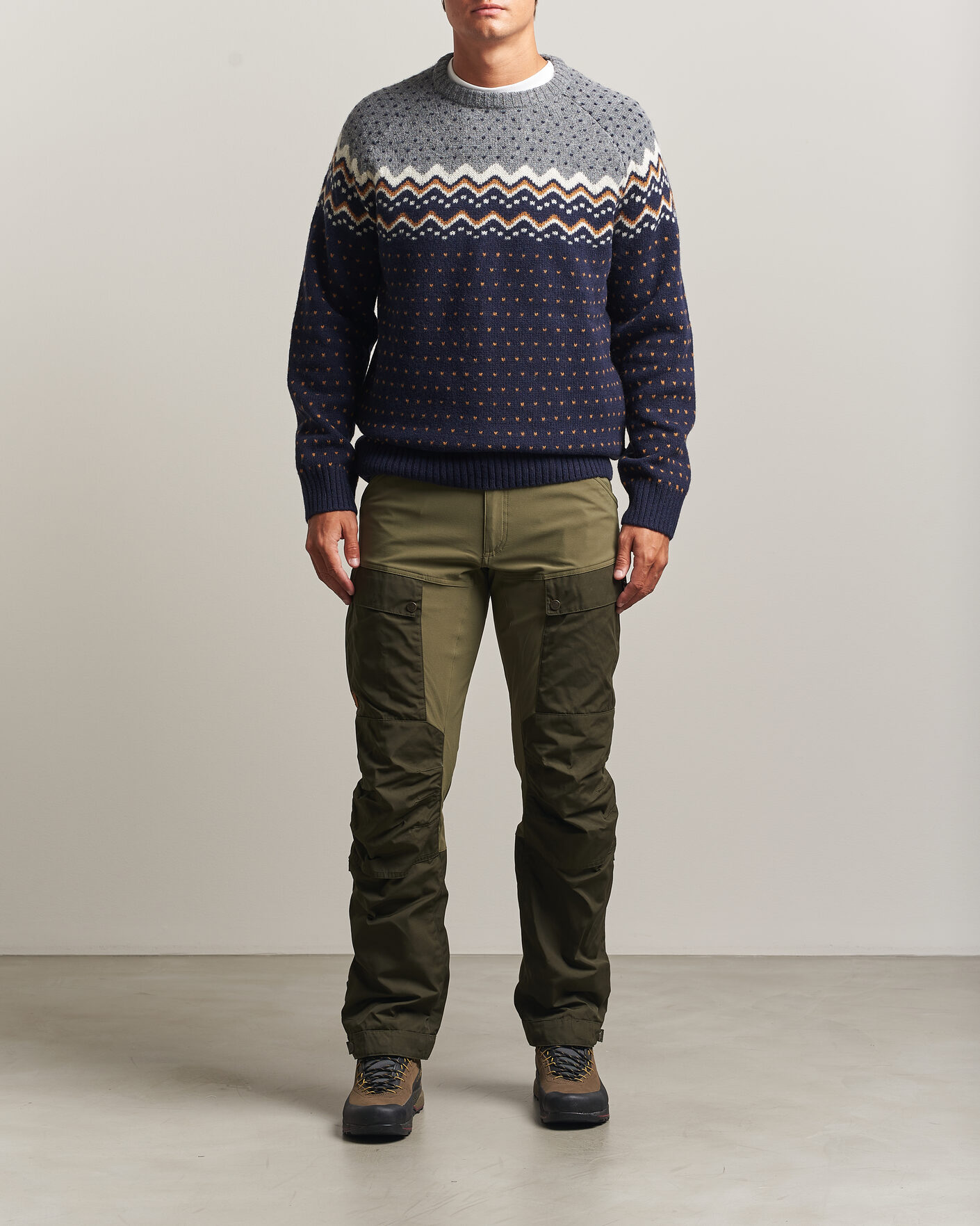 Herren | Pullover | Fjällräven | Övik Knit Wool Sweater Dark Navy