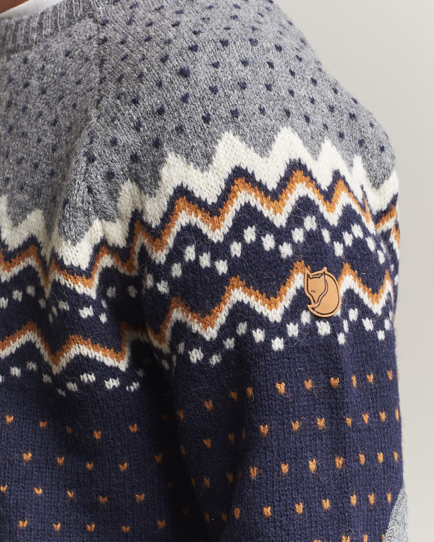 Herren | Pullover | Fjällräven | Övik Knit Wool Sweater Dark Navy