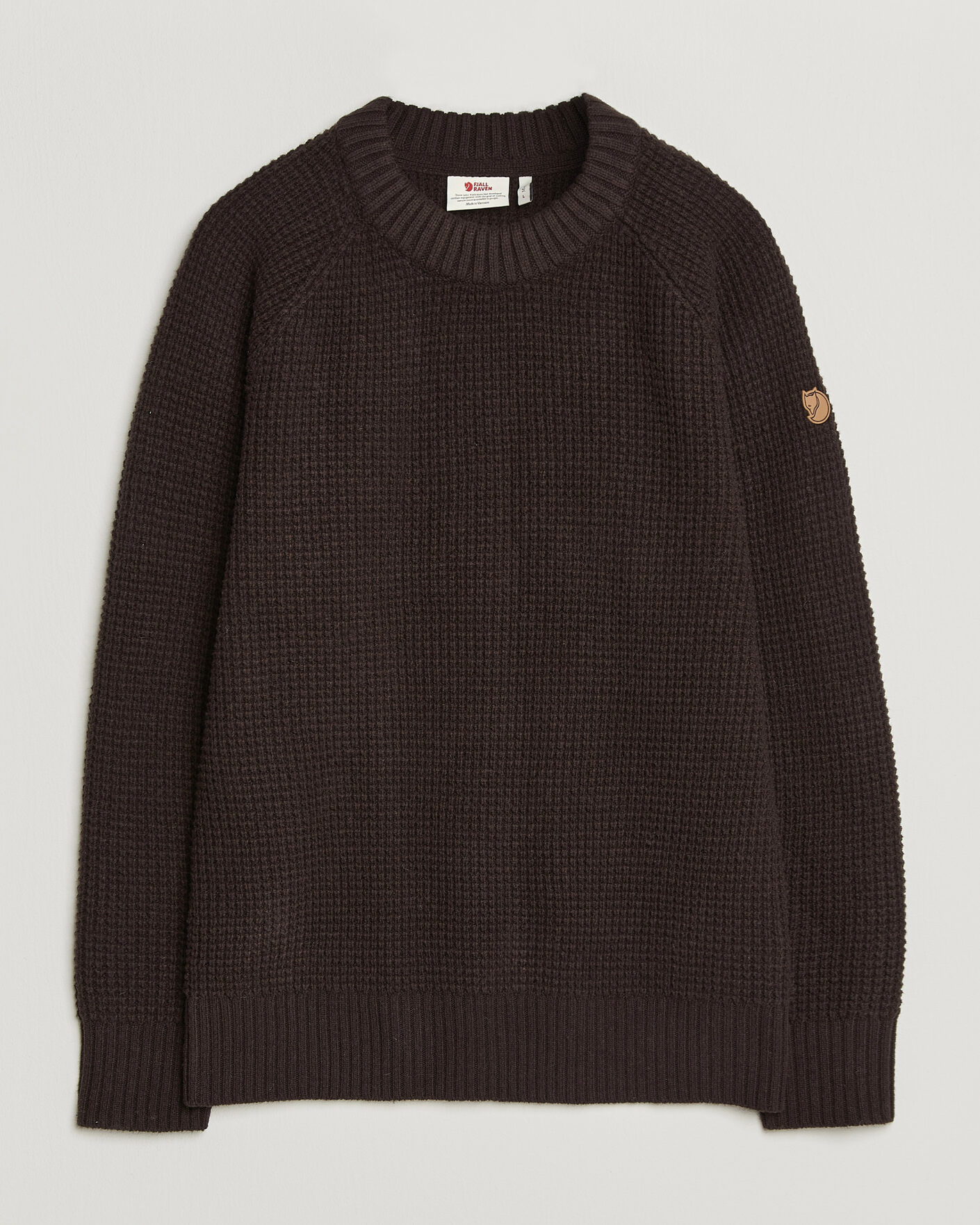 Herren | Pullover | Fjällräven | Övik Wool Waffle Knit Black Oak