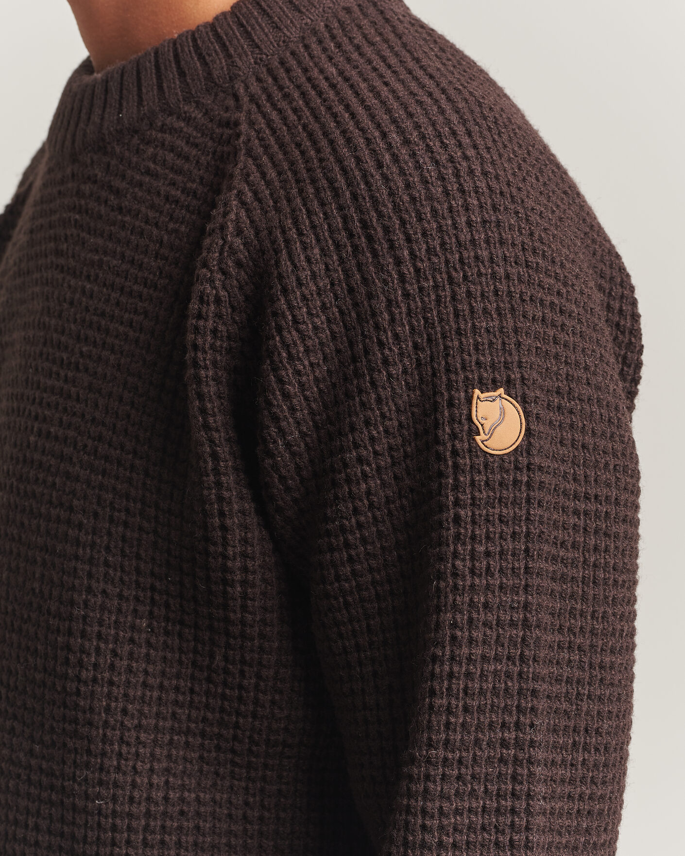 Herren | Pullover | Fjällräven | Övik Wool Waffle Knit Black Oak