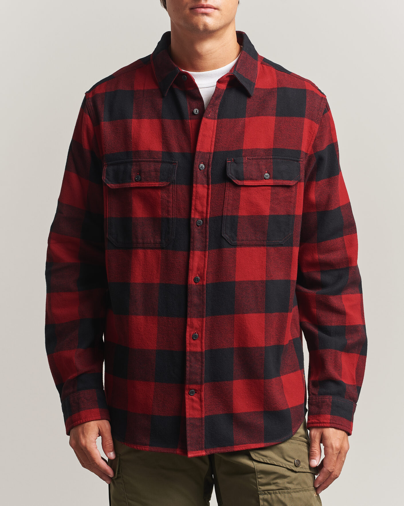 Herren | Hemden | Fjällräven | Övik Heavy Flannel Shirt Red/Black