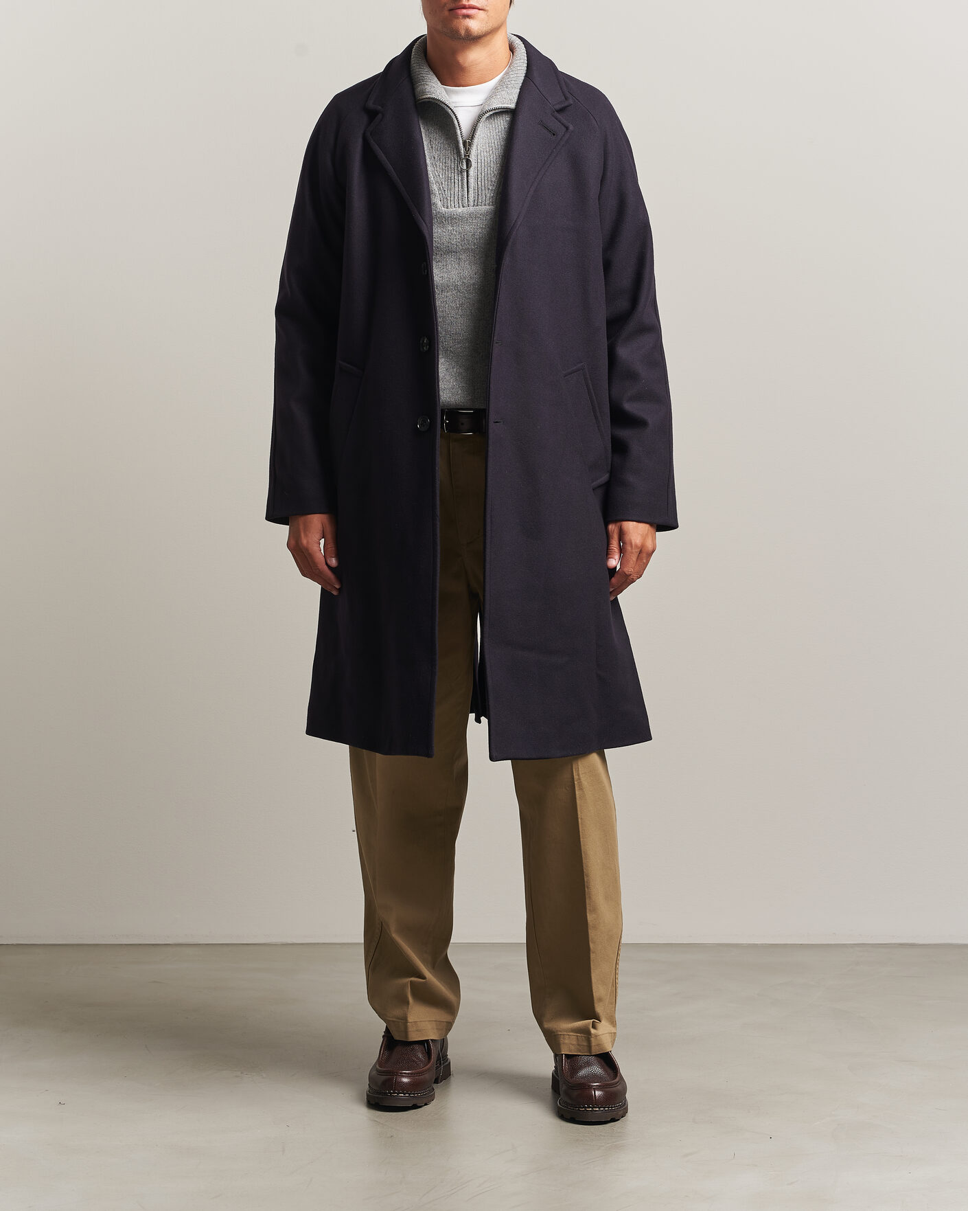 Herren | Jacken | Gloverall | Chesterfield Wool/Cashmere Refined Coat Navy