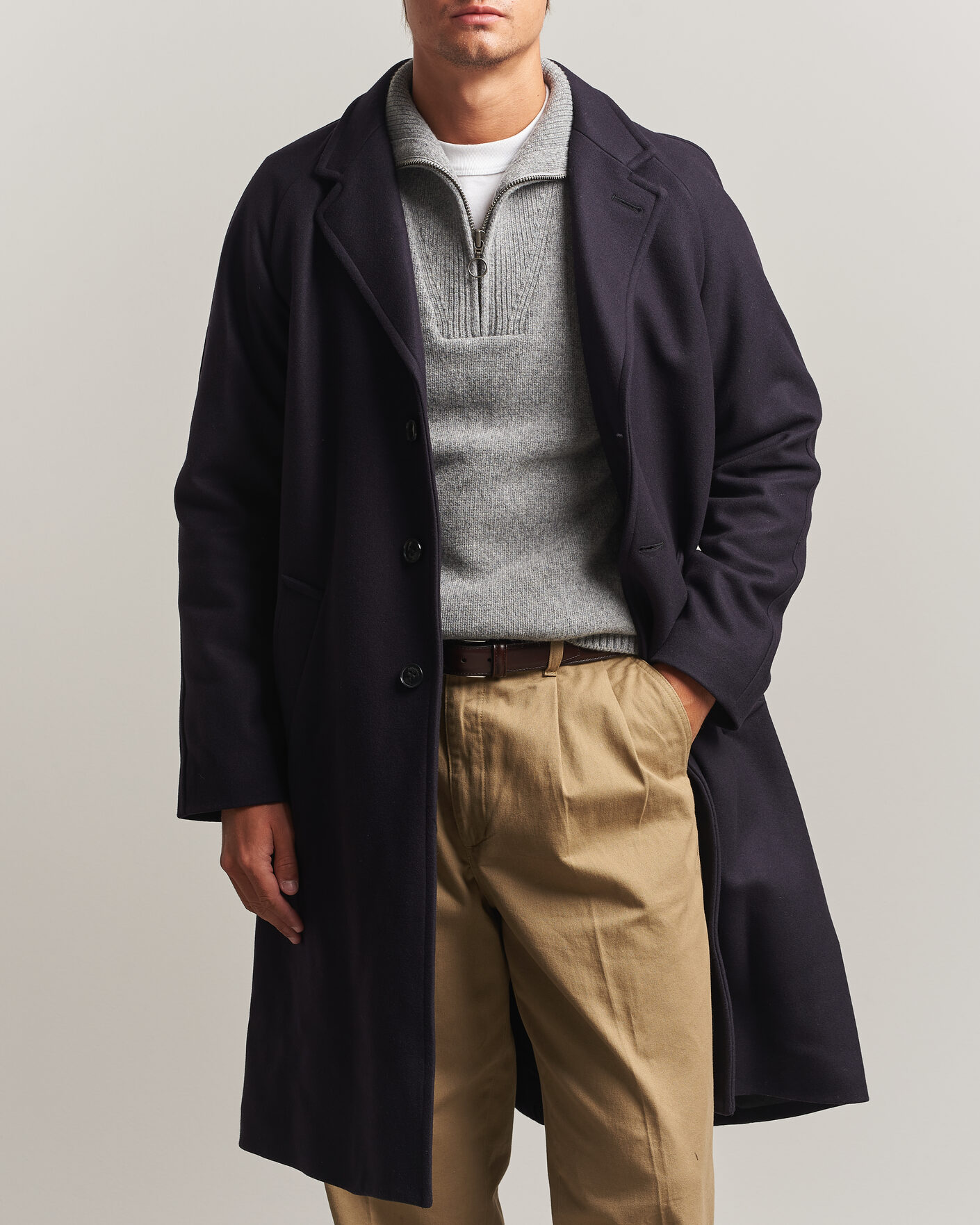Herren | Jacken | Gloverall | Chesterfield Wool/Cashmere Refined Coat Navy
