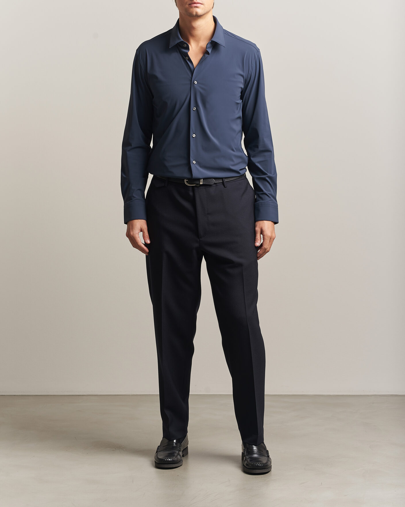 Herren | Hemden | BOSS BLACK | Hank 4-Way Stretch Shirt Dark Blue