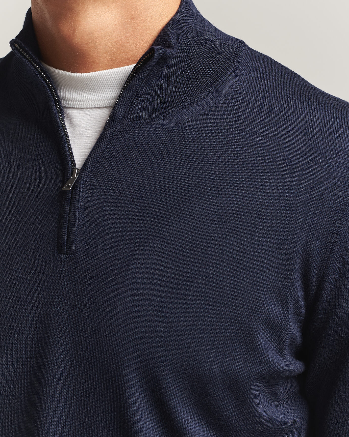 Herren | Pullover | BOSS BLACK | Ebenji Merino Knitted Half Zip Dark Blue