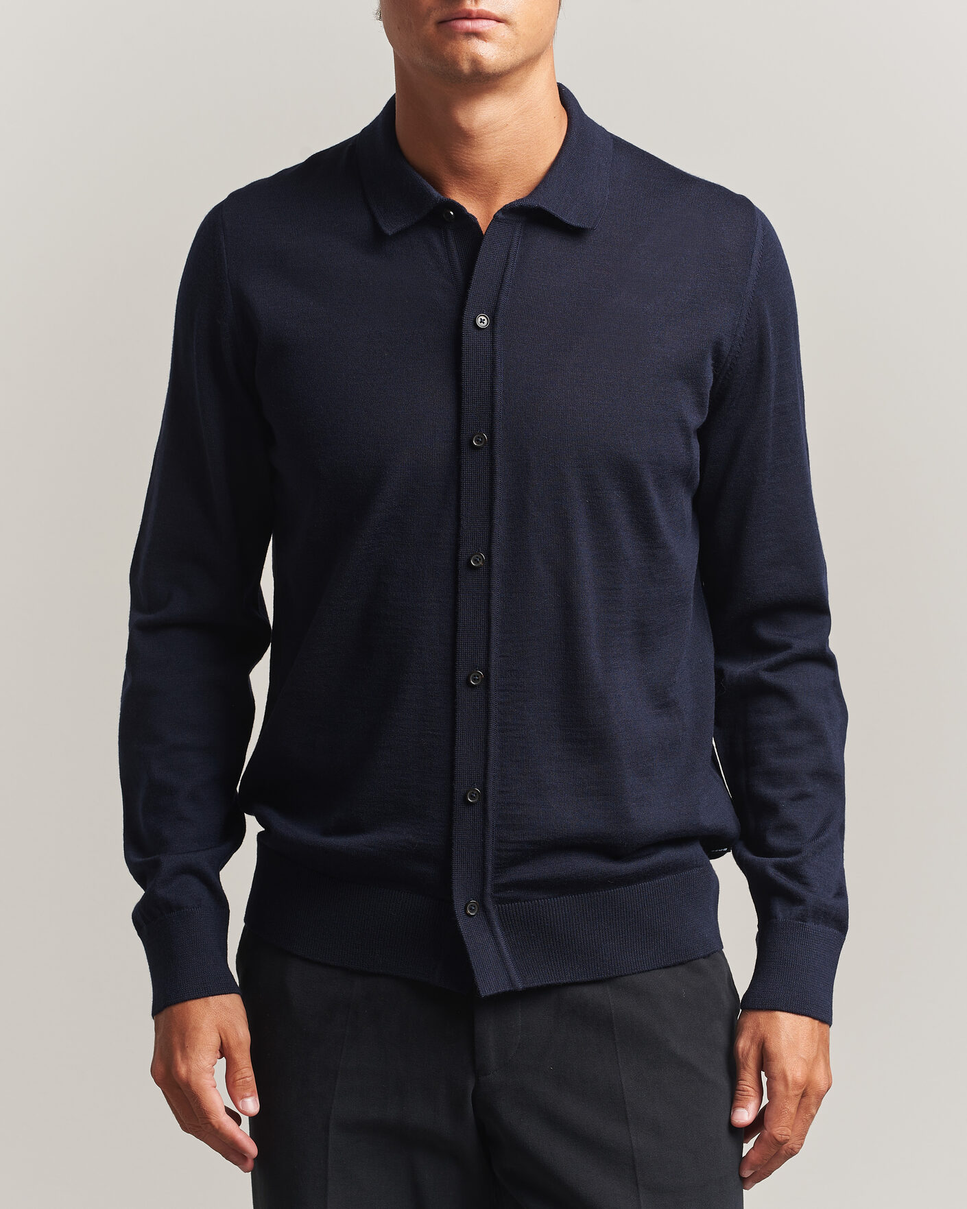 Herren | Pullover | BOSS BLACK | Helbert Merino Knitted Cardigan Dark Blue