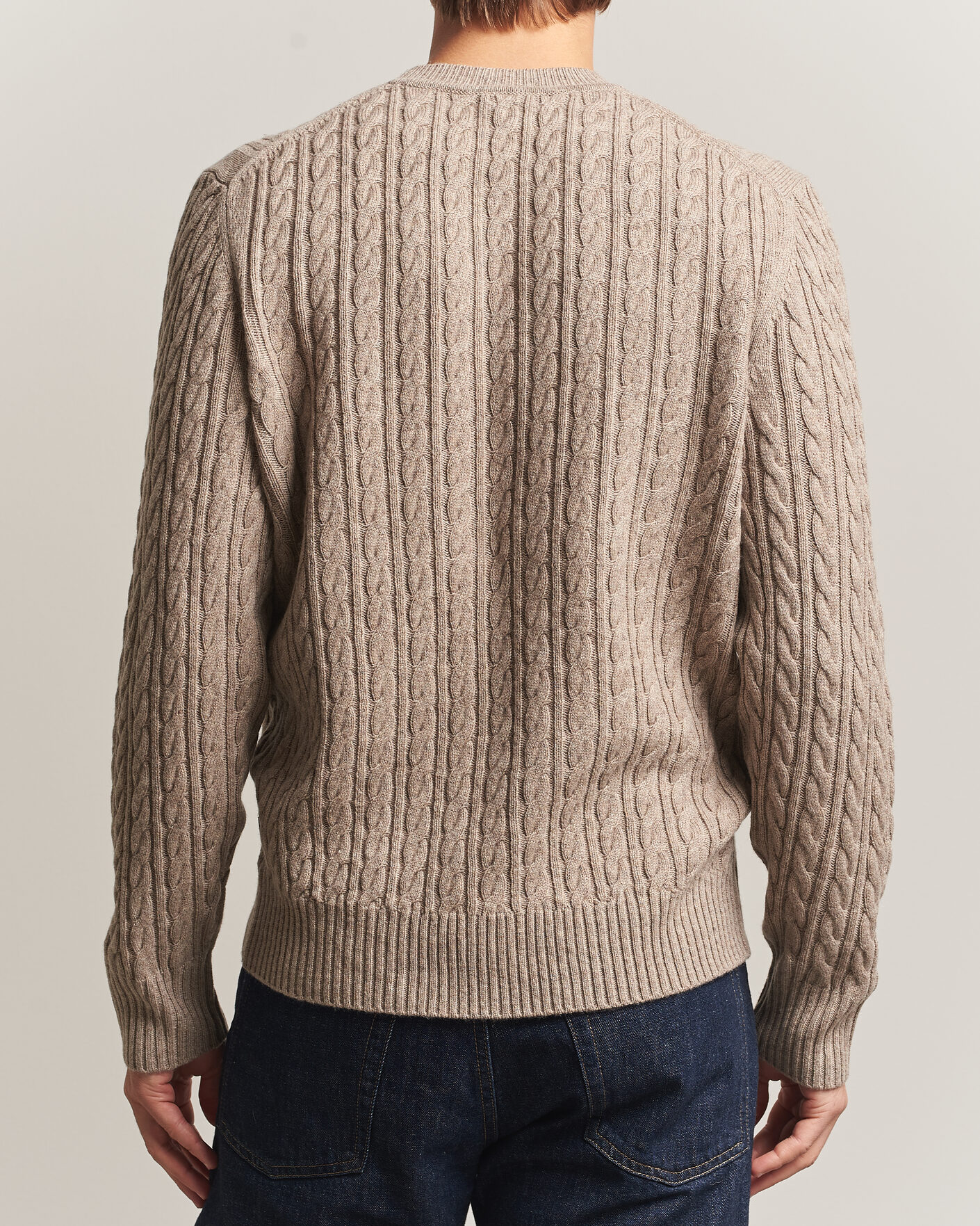 Herren | Pullover | BOSS BLACK | Furlan Wool/Cashmere Cable Crew Neck Open Brown