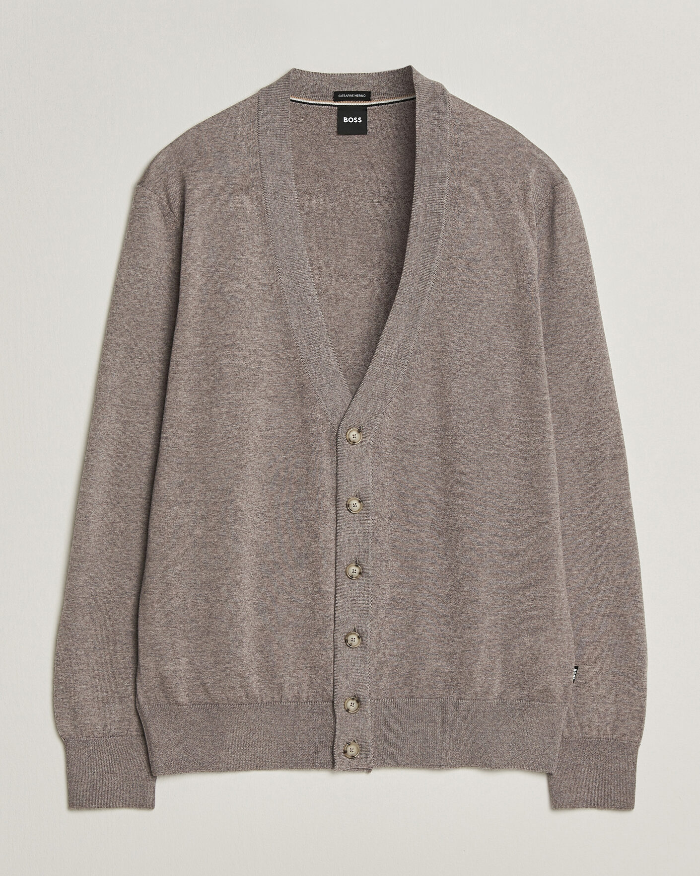 Herren | Pullover | BOSS BLACK | Mardon Wool Cardigan Open Brown