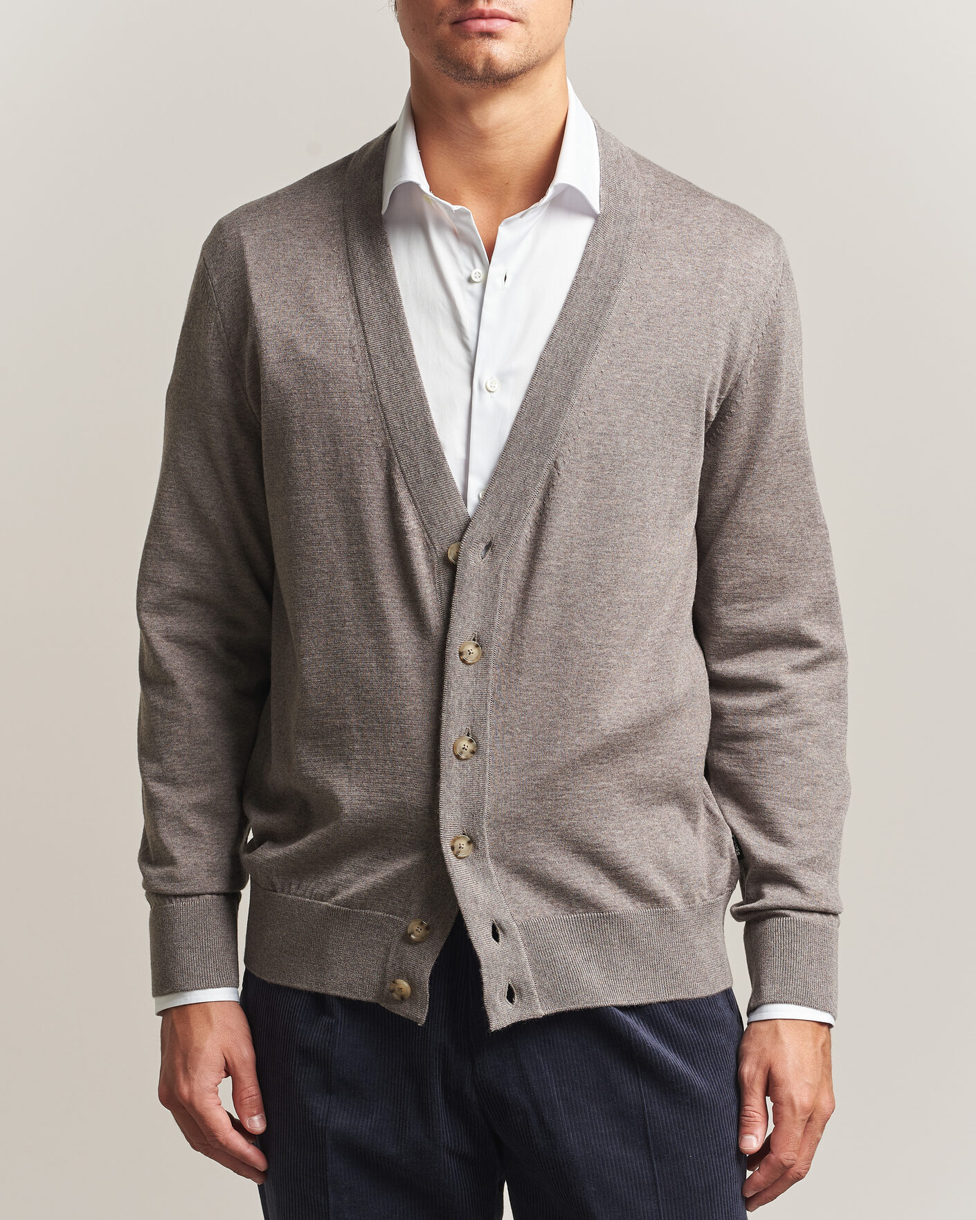 Herren | Pullover | BOSS BLACK | Mardon Wool Cardigan Open Brown