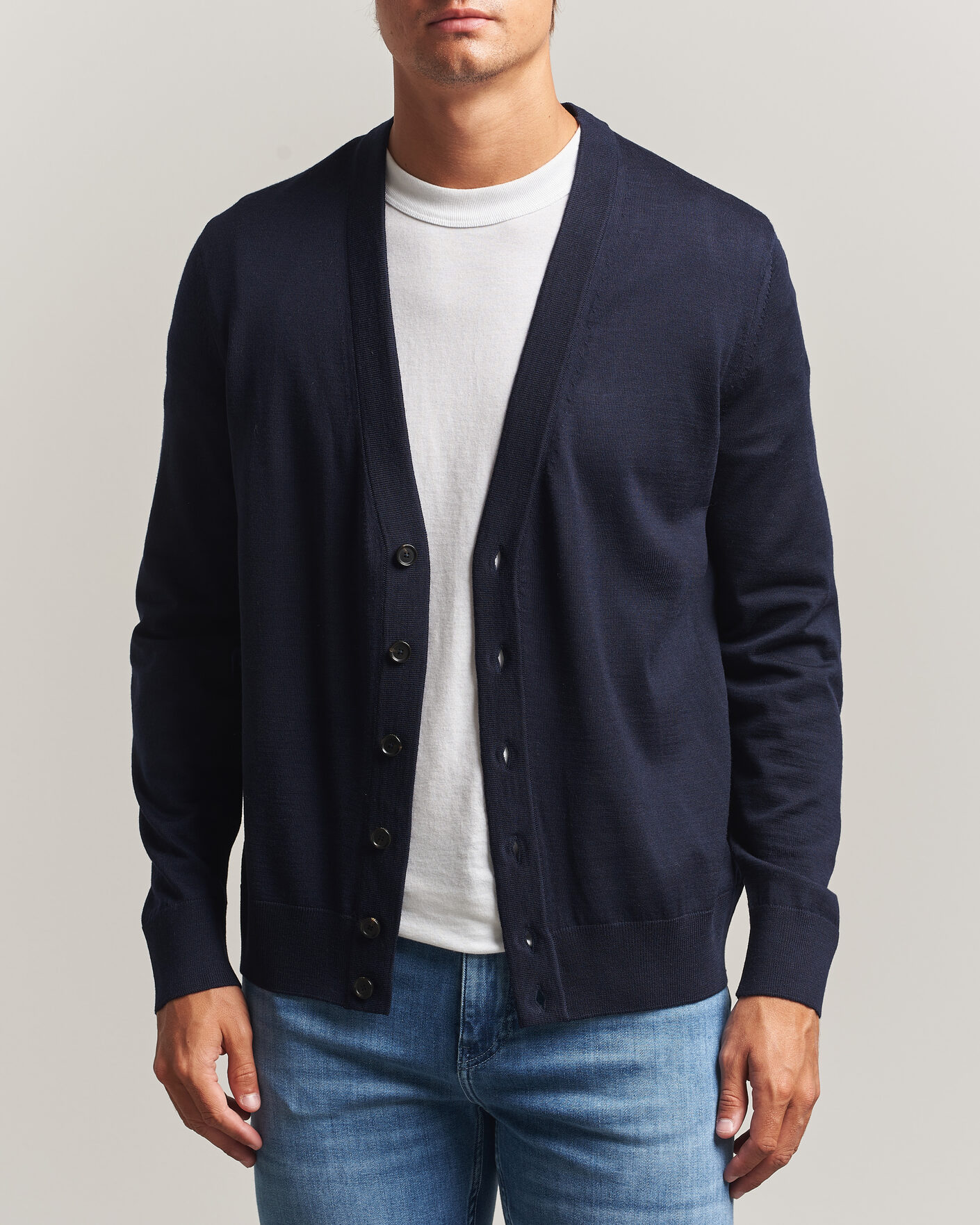 Herren | Pullover | BOSS BLACK | Mardon Wool Cardigan Dark Blue