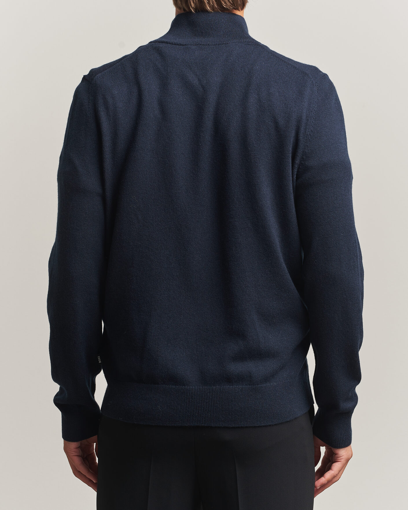 Herren | Pullover | BOSS BLACK | Hemarlo Wool/Cashmere Half Zip Dark Blue