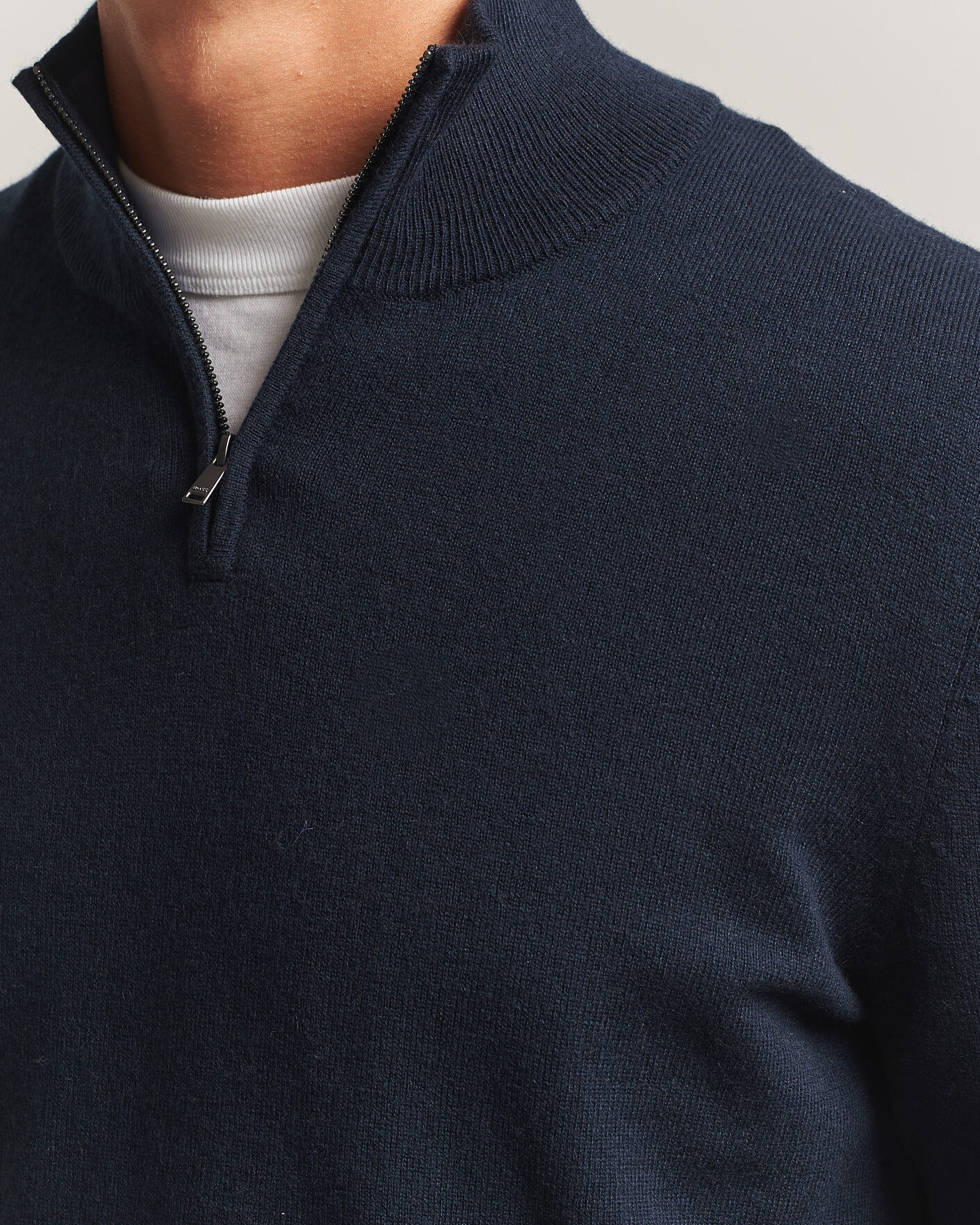 Herren | Pullover | BOSS BLACK | Hemarlo Wool/Cashmere Half Zip Dark Blue