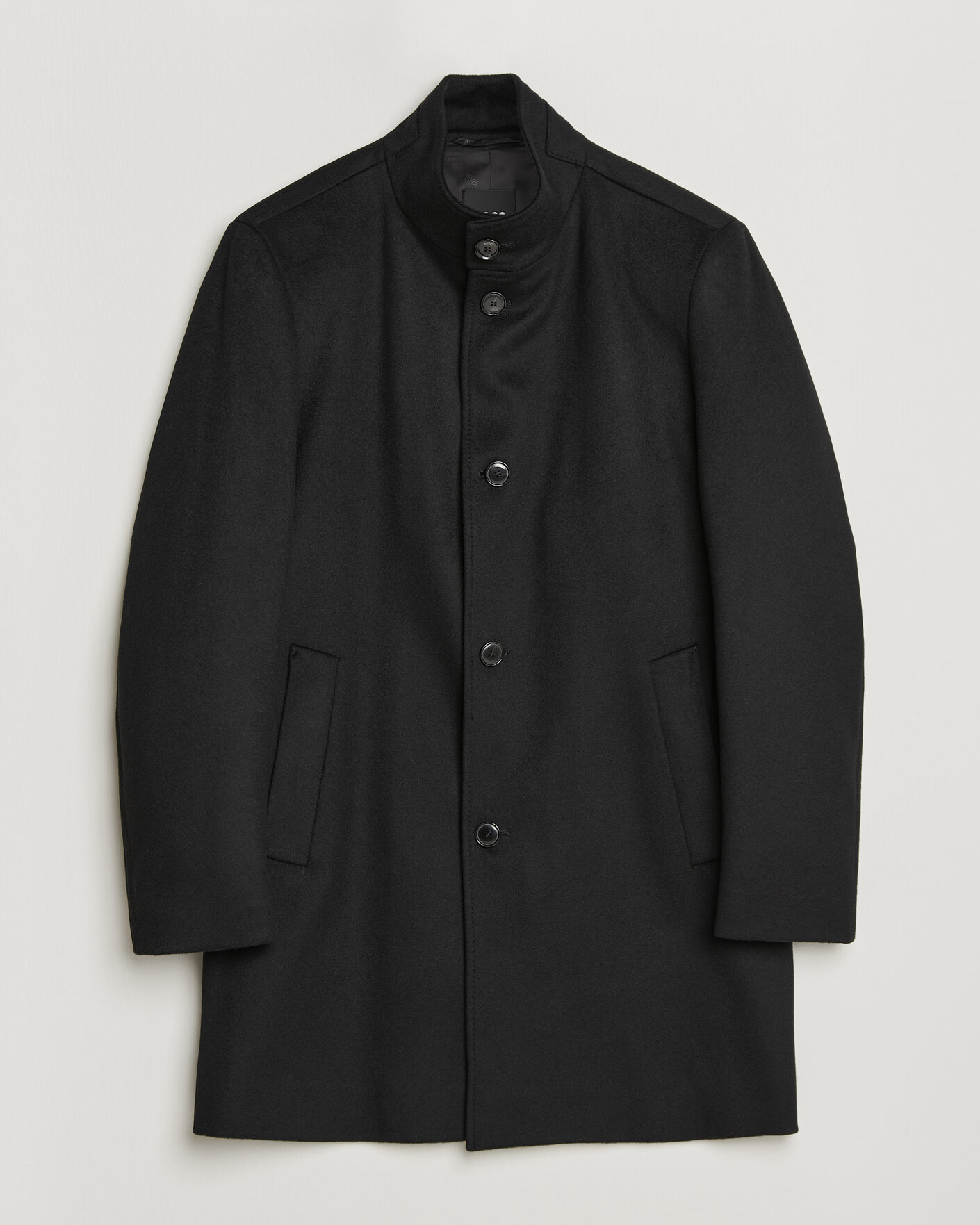 Herren | Jacken | BOSS BLACK | Hyde Wool Stand Up Collar Coat Black