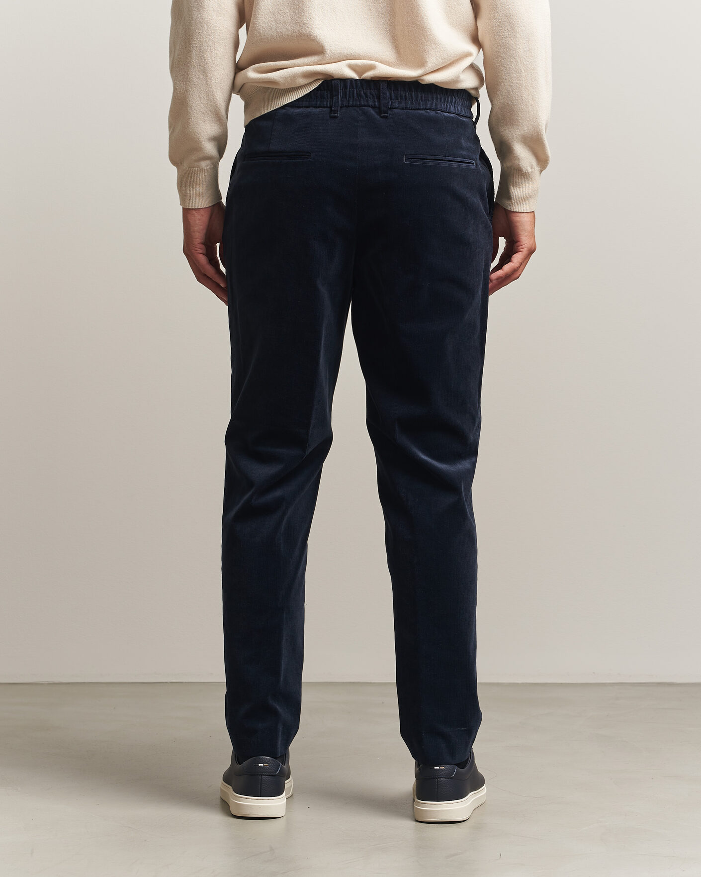 Herren | Hosen | BOSS BLACK | Perin Corduroy Drawstring Trousers Dark Blue