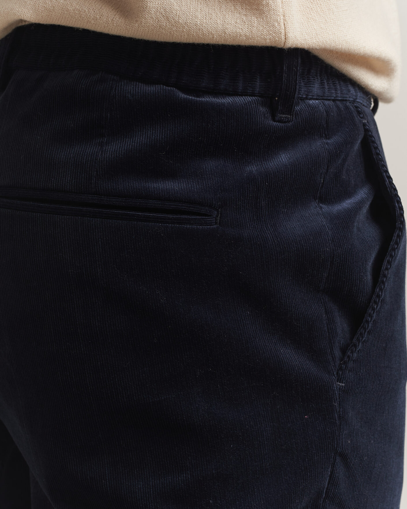 Herren | Hosen | BOSS BLACK | Perin Corduroy Drawstring Trousers Dark Blue