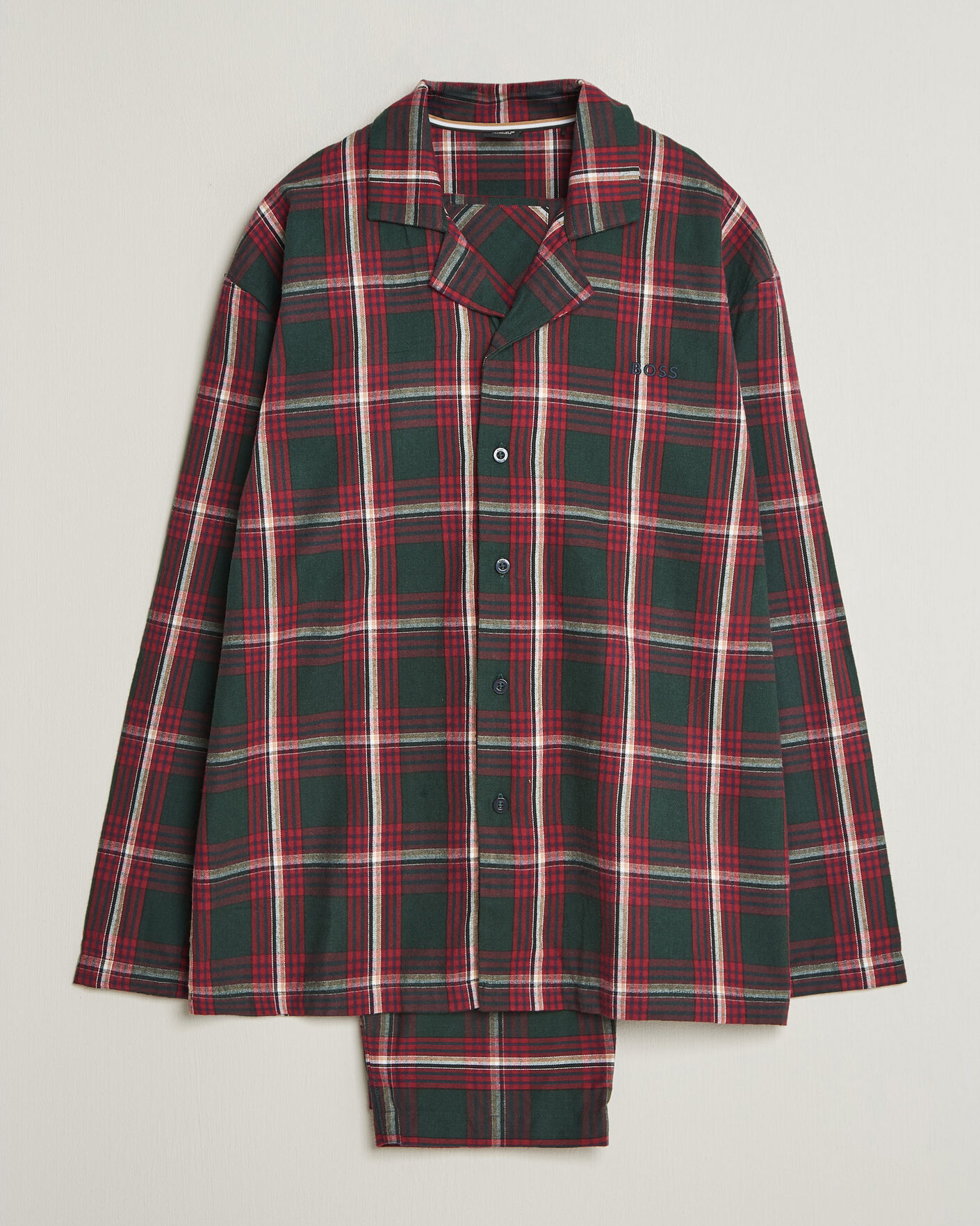 Herren | Schlafanzüge & Bademäntel | BOSS BLACK | Checked Flannel Pyjama Set Open Red