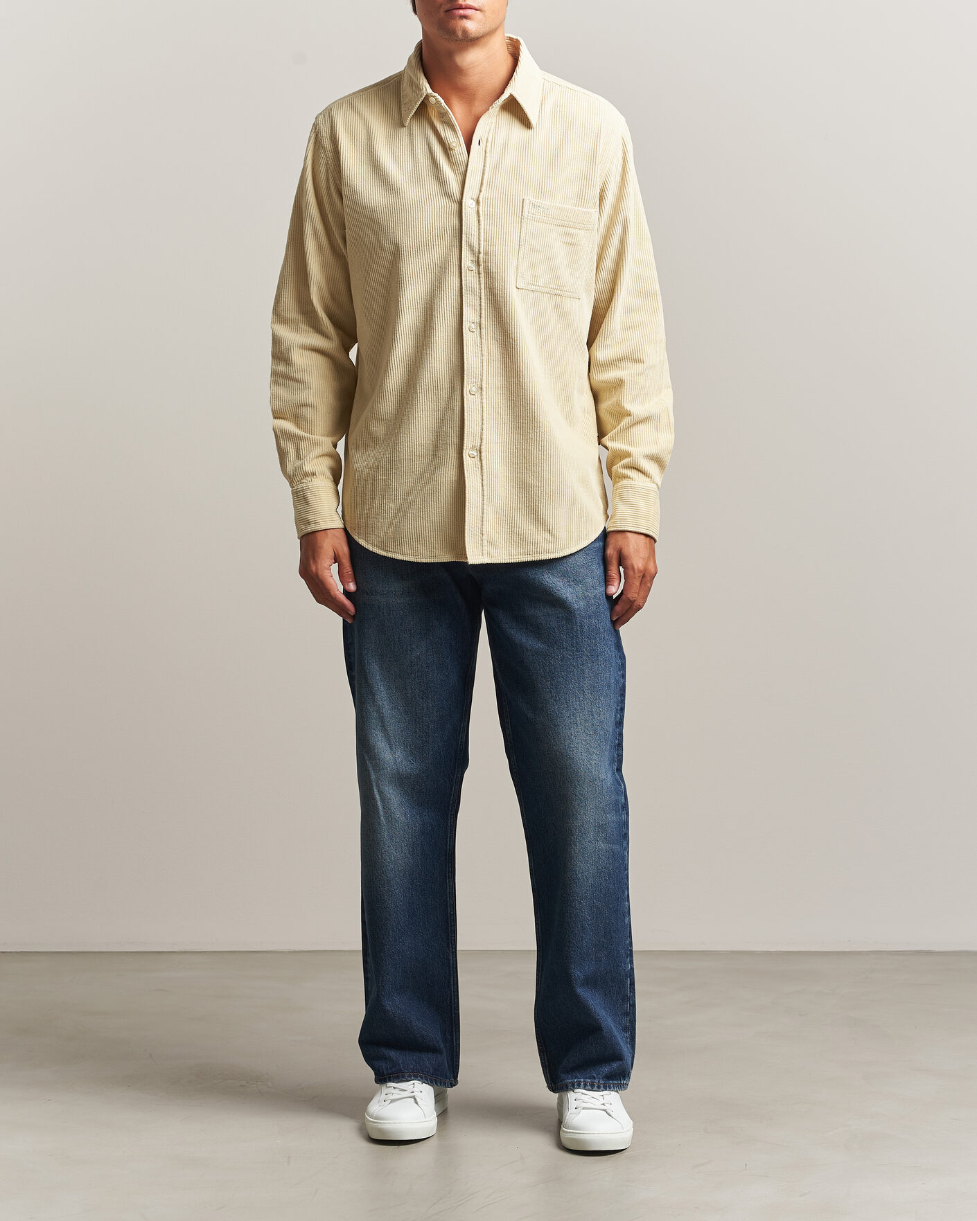 Herren | Hemden | BOSS ORANGE | Relegant Corduroy Shirt Light Beige