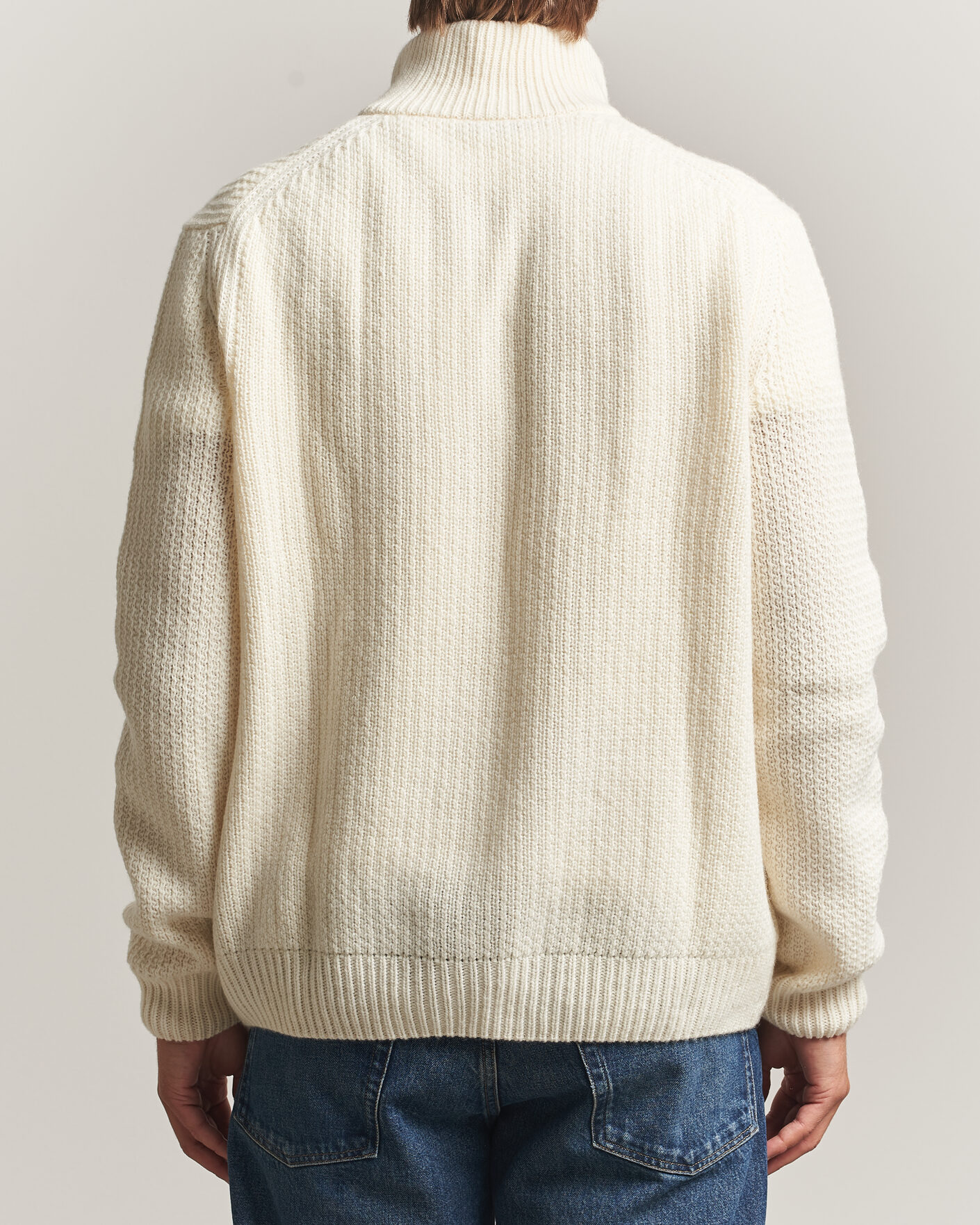 Herren | Pullover | BOSS ORANGE | Kenter Wool Knitted Half Zip Open White