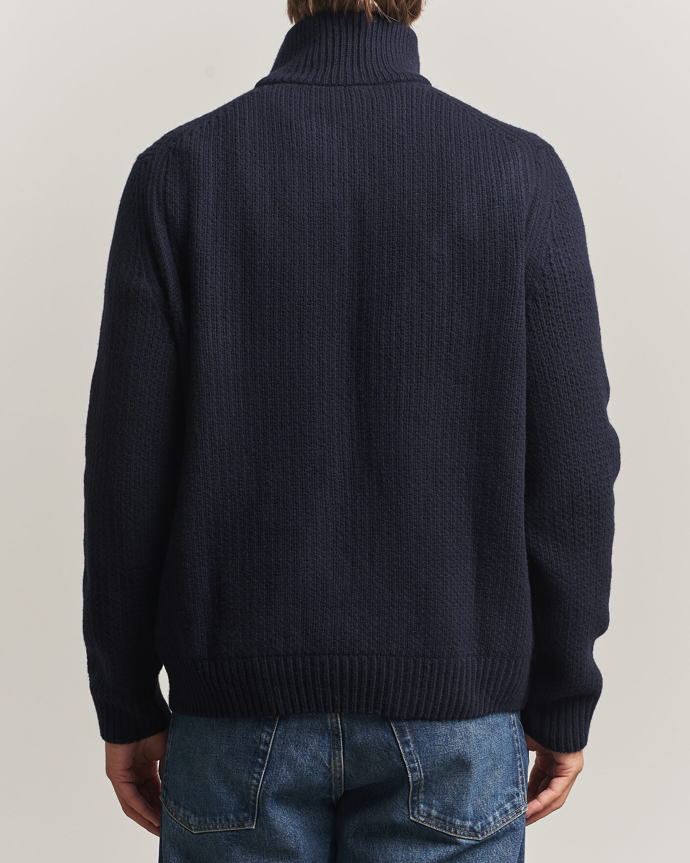 Herren | Pullover | BOSS ORANGE | Kenter Wool Knitted Half Zip Dark Blue