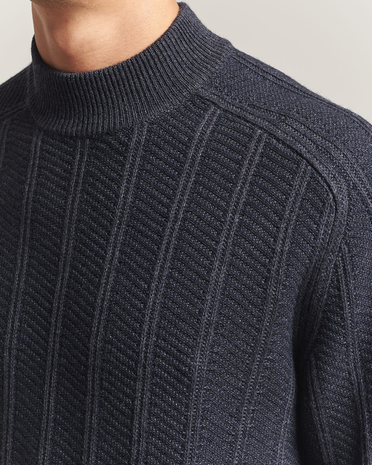 Herren | Pullover | BOSS ORANGE | Katoolo Wool/Cotton Knitted Turtleneck Dark Blue
