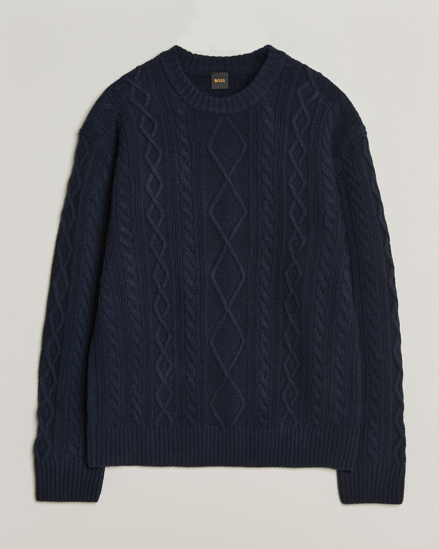 Herren | Pullover | BOSS ORANGE | Atreccio Wool Structured Knitted Sweater Dark Blue